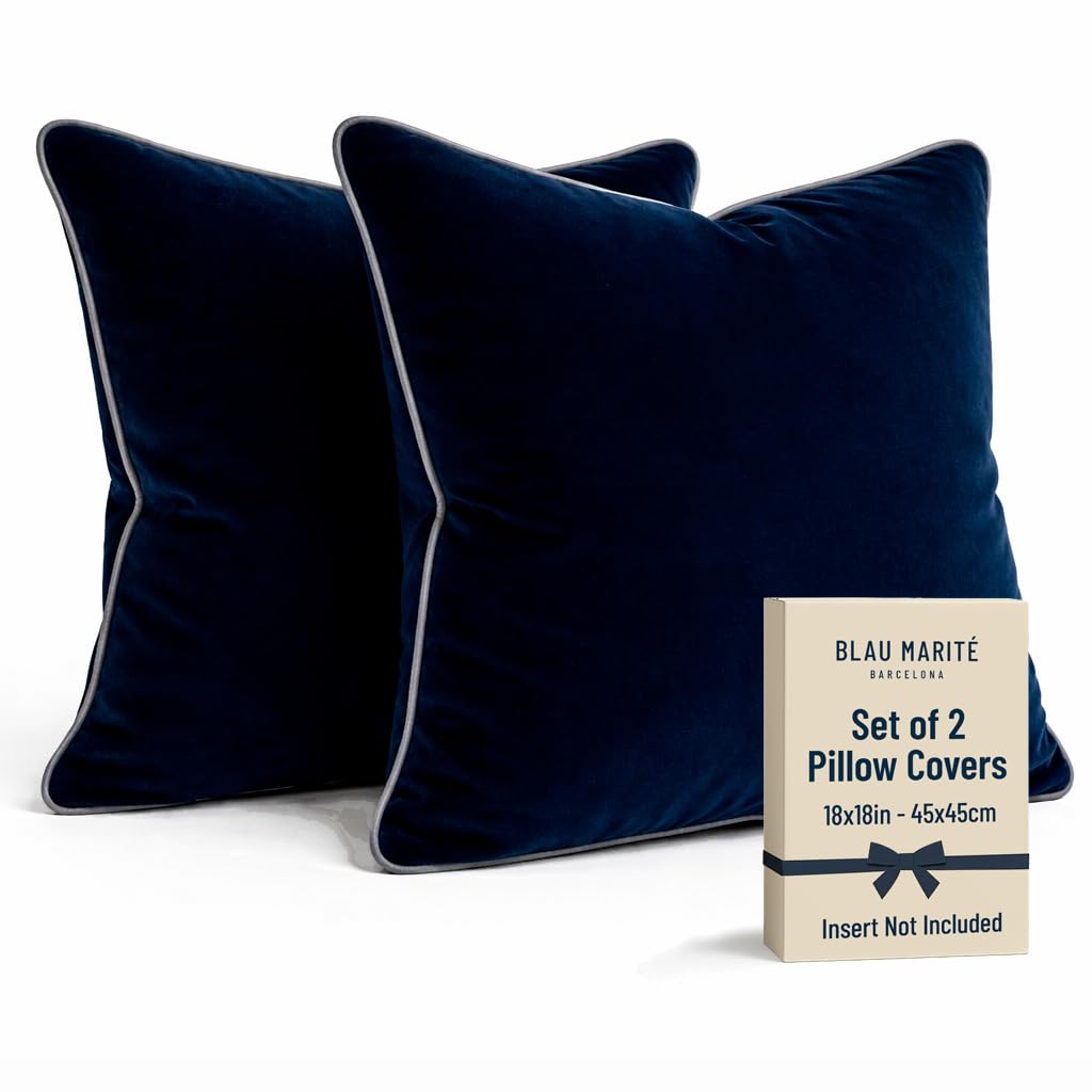 2 Pack Velvet Decorative Throw Pillow Covers, 20"x20", Green and Camel, Solid, Modern, Contrast Piping, Indoor Use, Bedroom & Living Room