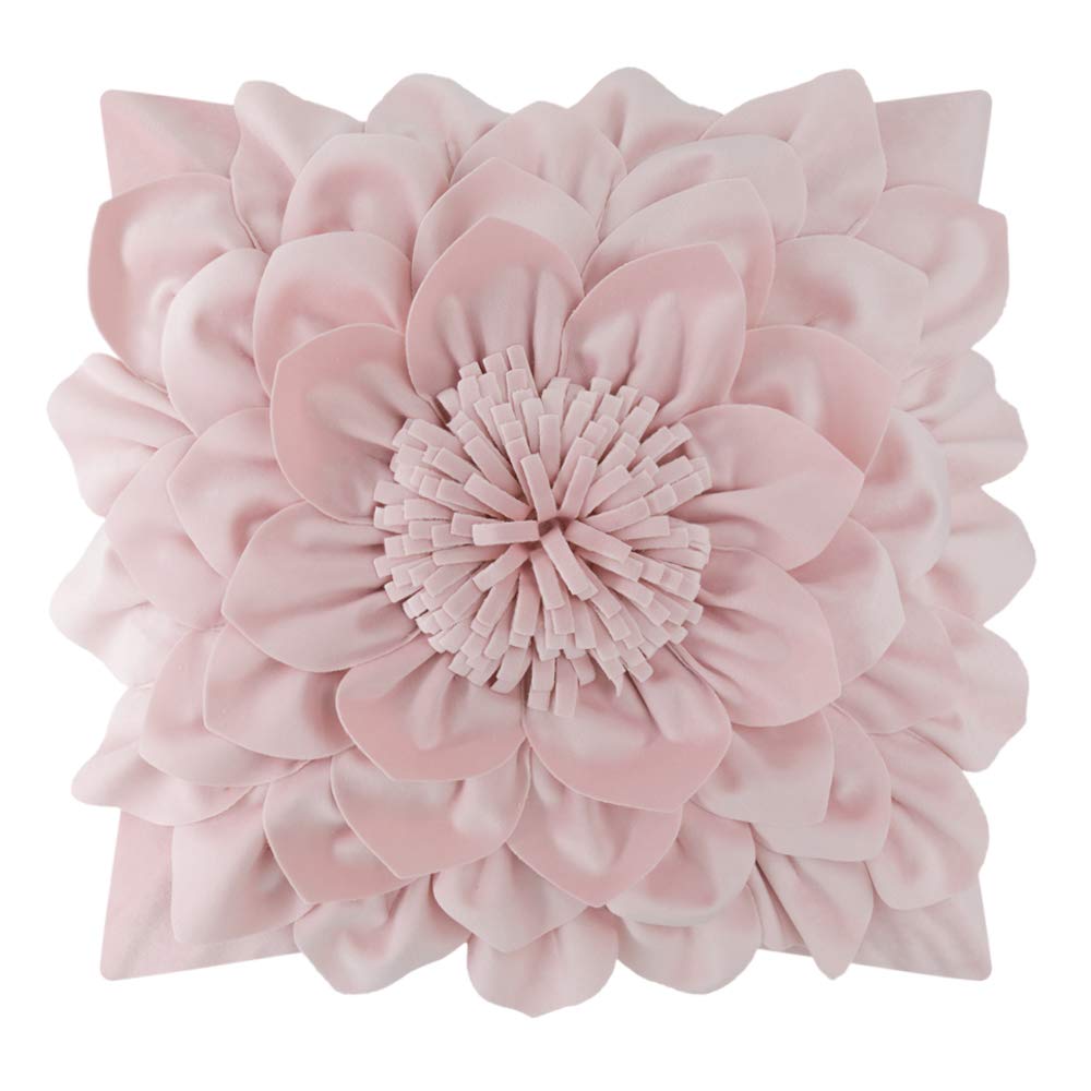 OiseauVoler Decorative 3D Flower Throw Pillow Covers Soft Velvet Handmade Pillowcases Cushion Covers for Couch Bed Living Room Home Decor 18x18 Inch Yellow