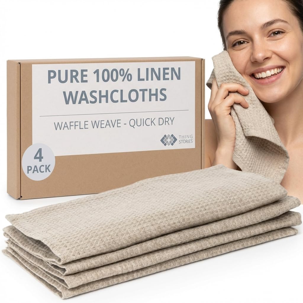 Pure 100% Linen Bath Towel - Quick Dry Towels for Travel Lightweight Waffle Towels for Bathroom 30 x 60-inch - Luxury Black-Natural Thin Hair Towel for Gym or Sauna - Sustainable Bath Sheet