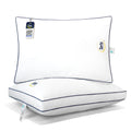 Serta Hotel Collection Bed Pillows Queen/Standard Size Set of 2, 400 Thread Count 100% Cotton Cover, Medium Soft, Support Gusseted Down Alternative Pillow for Back, Stomach or Side Sleepers, 18" x 26"
