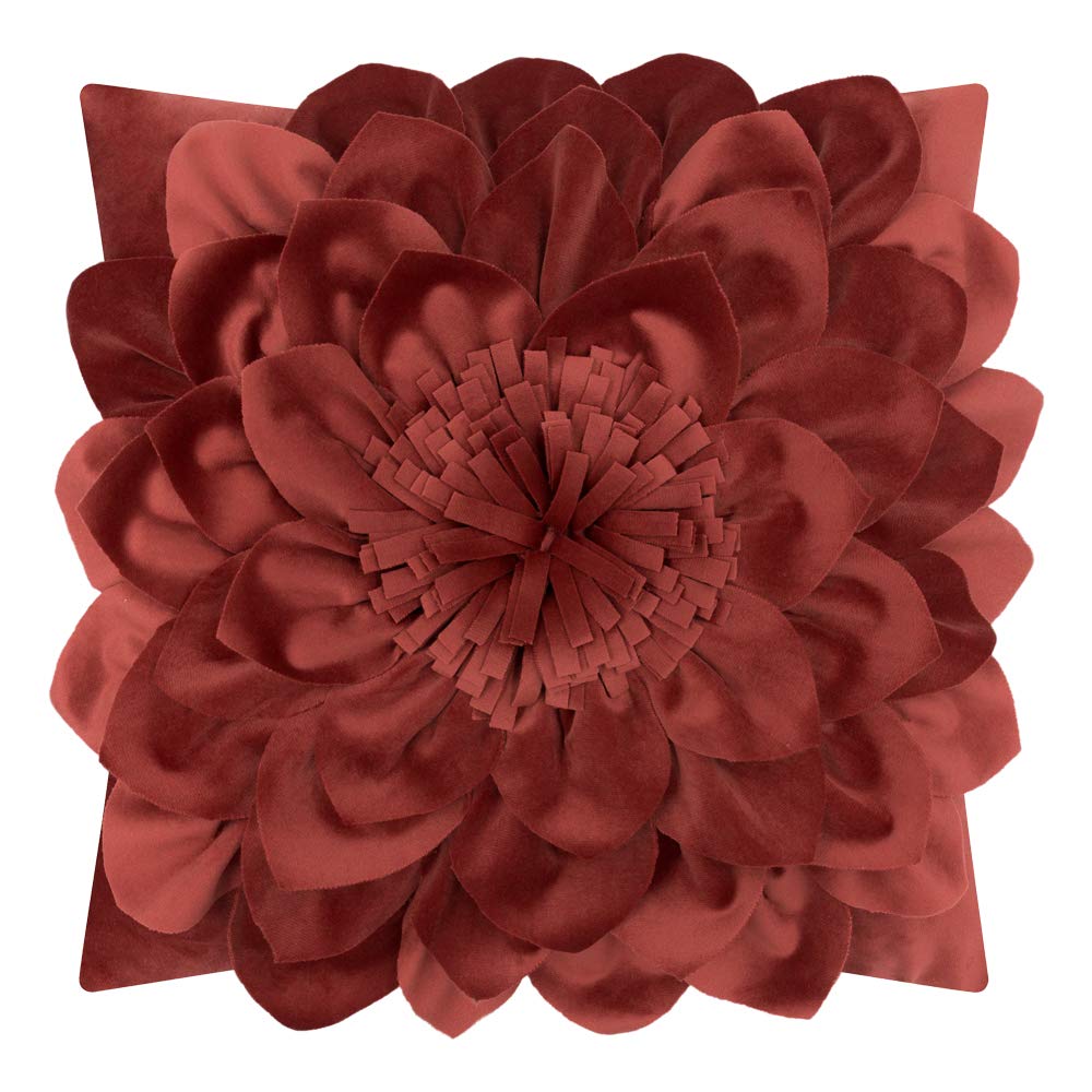 OiseauVoler Decorative 3D Flower Throw Pillow Covers Soft Velvet Handmade Pillowcases Cushion Covers for Couch Bed Living Room Home Decor 18x18 Inch Yellow