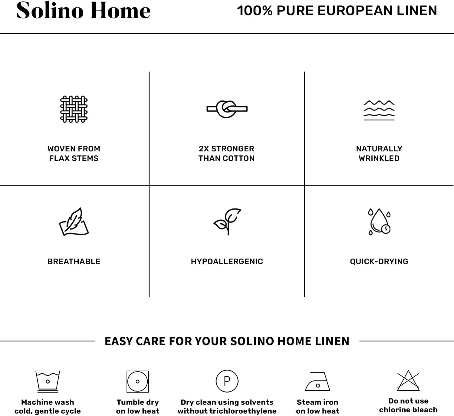 Solino Home Linen Table Runner 72 Inches Long - Athena, 100% Pure Linen Light Natural Table Runner 14 x 72 Inch for Dining, Spring, Summer