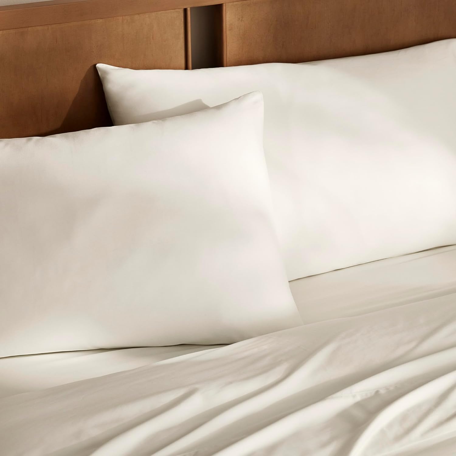 Boll & Branch Signature Hemmed Pillowcase Set - Standard, Cream - Luxury 100% Organic Cotton - Buttery Soft and Breathable - Softer with Every Wash - 2 Pillowcases Included