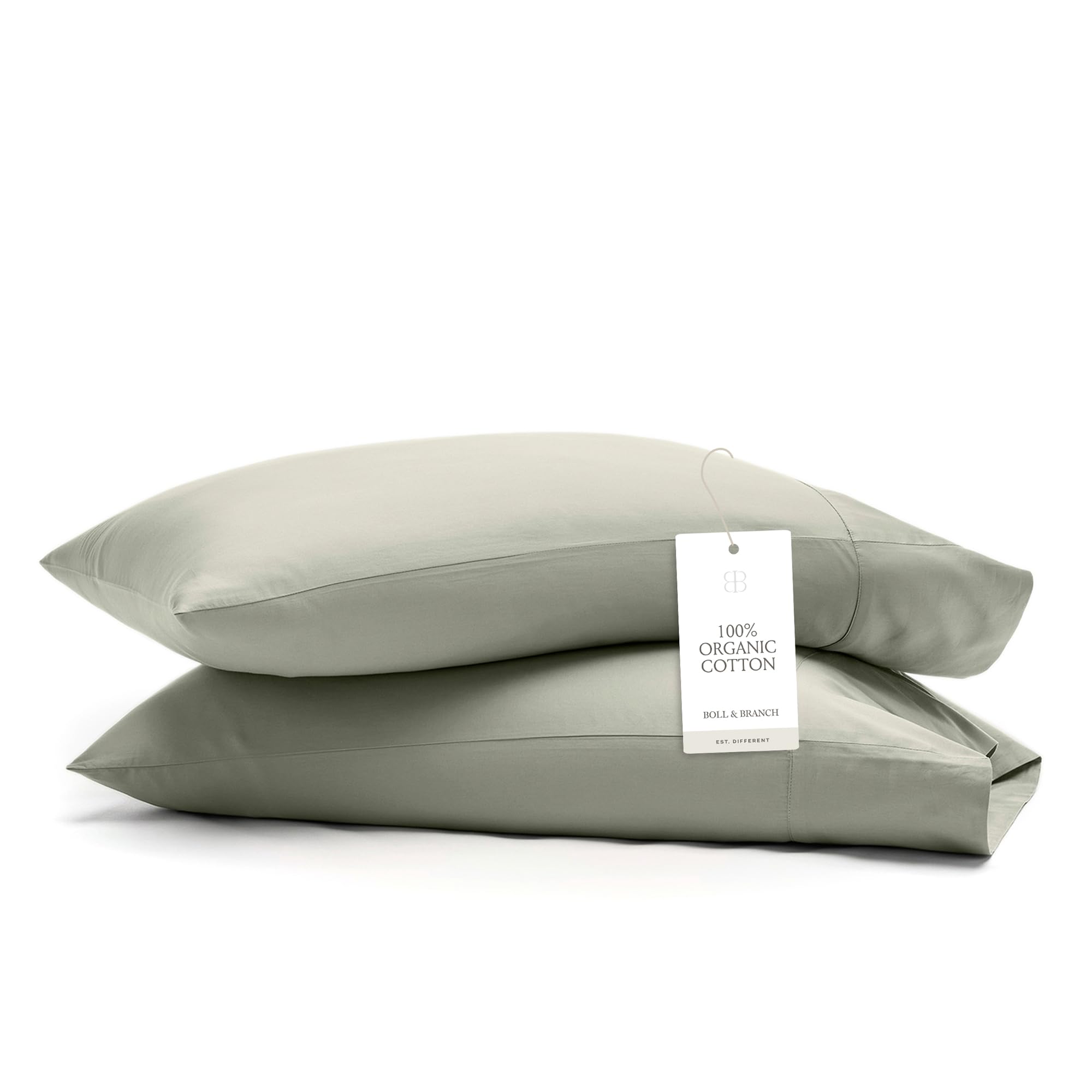 Boll & Branch Signature Hemmed Pillowcase Set - Standard, Cream - Luxury 100% Organic Cotton - Buttery Soft and Breathable - Softer with Every Wash - 2 Pillowcases Included