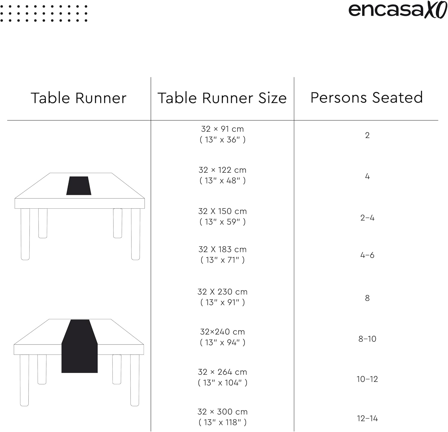 Encasa XO Table Runner 13"x72" Long | Cotton Canvas Fabric | Leaf Green Solid Color | Machine Washable & Durable