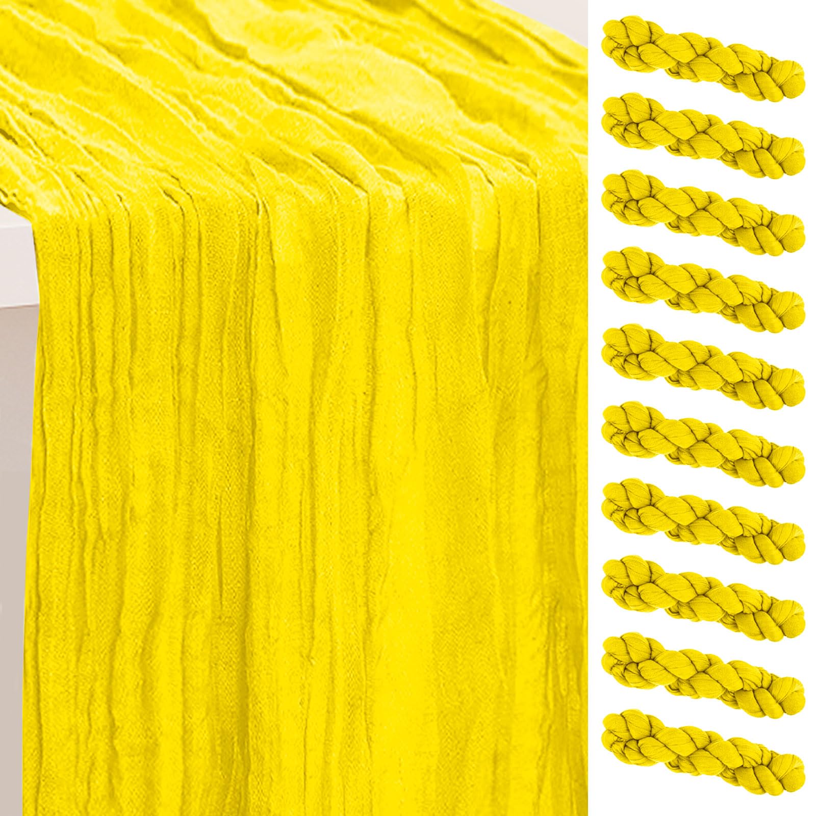 6 Pack Sage Green Cheesecloth Table Runner 35x120 Inch 10Ft Rustic Gauze Cheese Cloth Table Runner Sheer Cheesecloth Table Runners for Wedding Party Bridal Shower Decoration