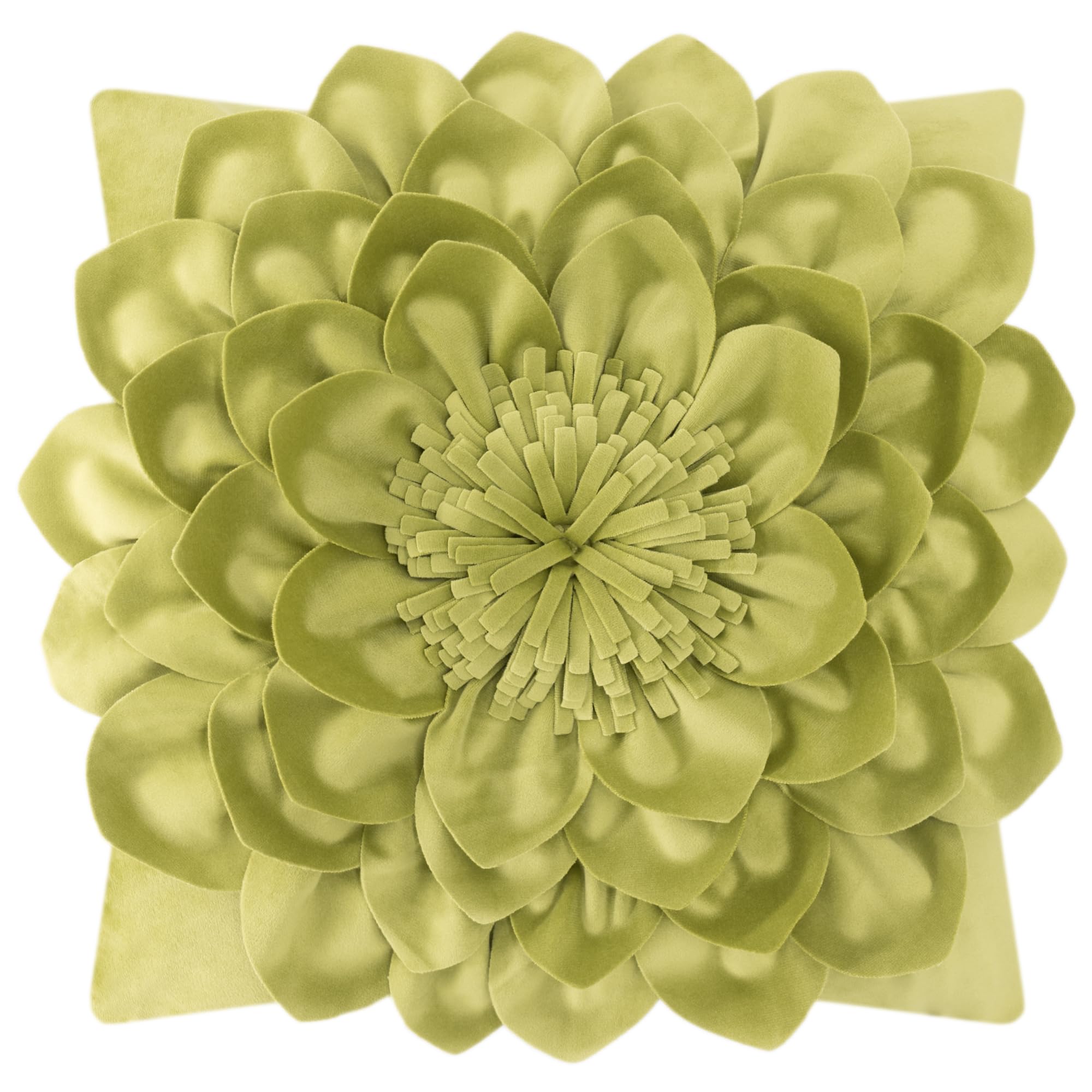 OiseauVoler Decorative 3D Flower Throw Pillow Covers Soft Velvet Handmade Pillowcases Cushion Covers for Couch Bed Living Room Home Decor 18x18 Inch Yellow