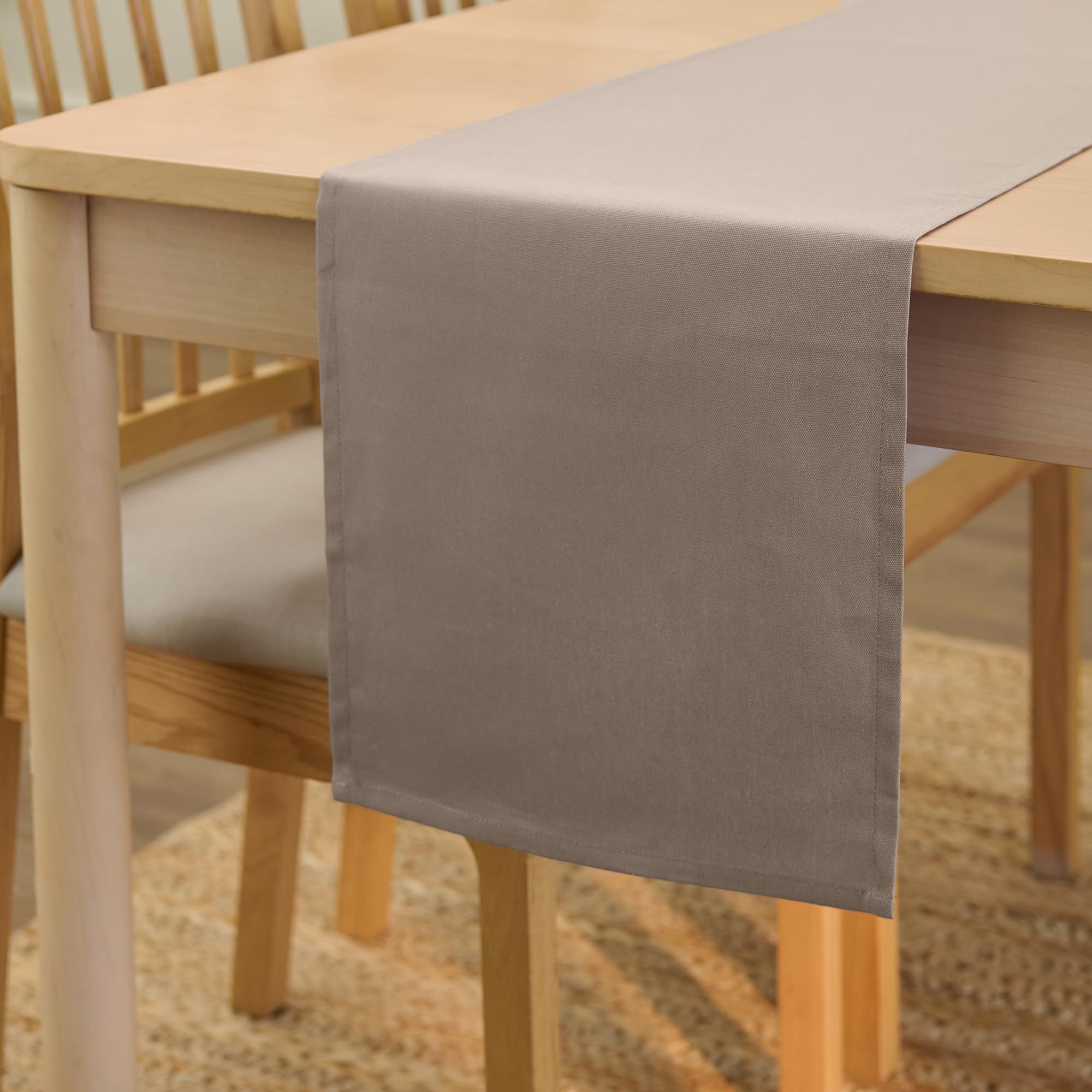 Encasa XO Table Runner 13"x72" Long | Cotton Canvas Fabric | Leaf Green Solid Color | Machine Washable & Durable