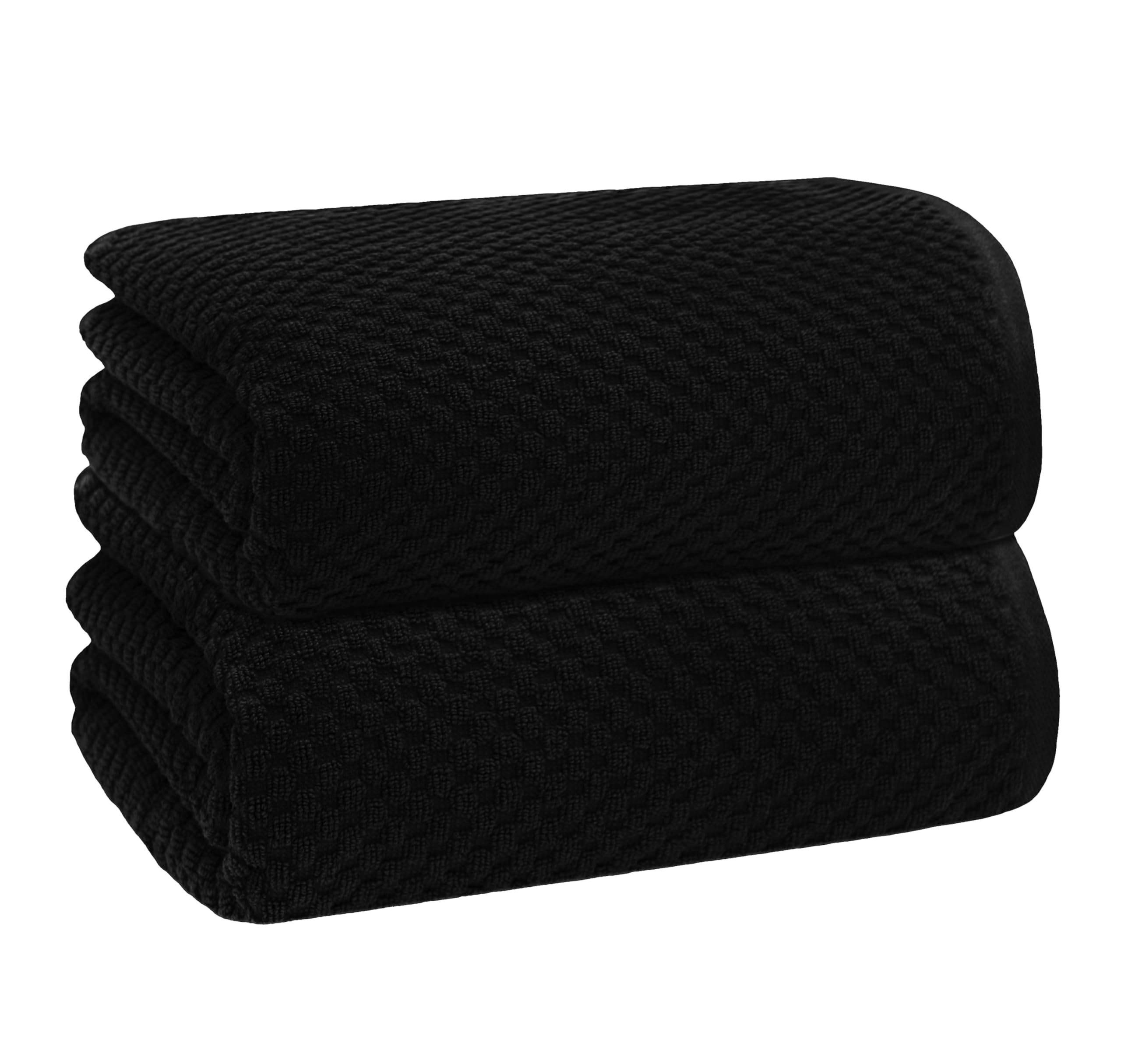 Set of 4 Linen Waffle Weave Bath Towels, 100% Ringspun Cotton 30"×56" Quick Dry Towels