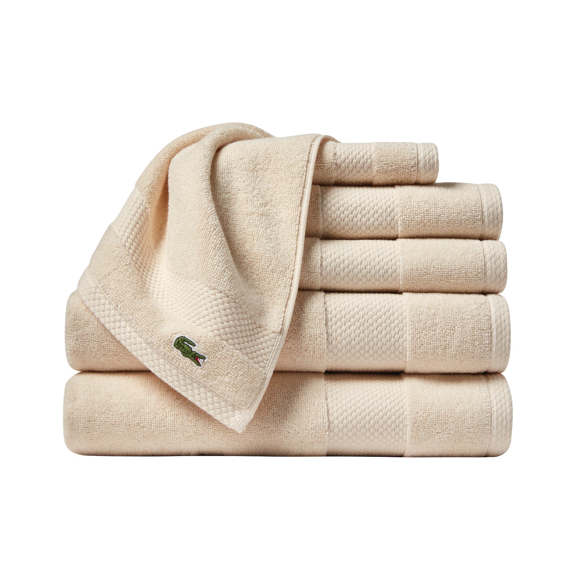 Lacoste Heritage 100% Supima Cotton Bath Towel, Aloe, 30" x 54" – Highly Absorbent & Quick Drying, Premium Super Soft Bath Towel, Bathroom Essential, Gift for All Occasions, Machine Washable
