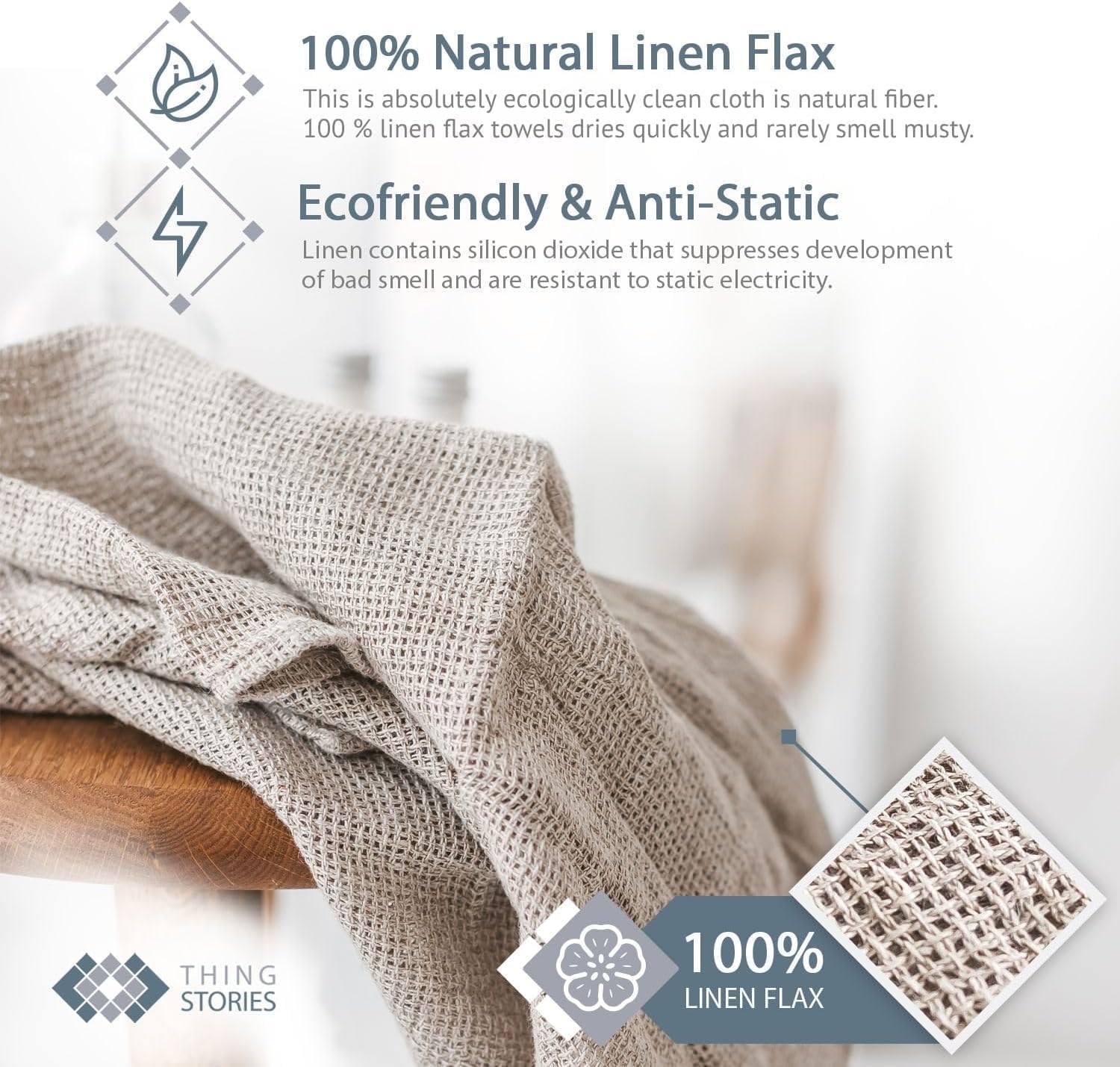 100% Linen Bath Sheet 35x70 - European Flax Open Weave Linen Bath Towel Oversized - Lightweight Absorbent Exfoliating Bath Sheets Towels for Adults - Quick-Drying XL Travel Towel Extra Large