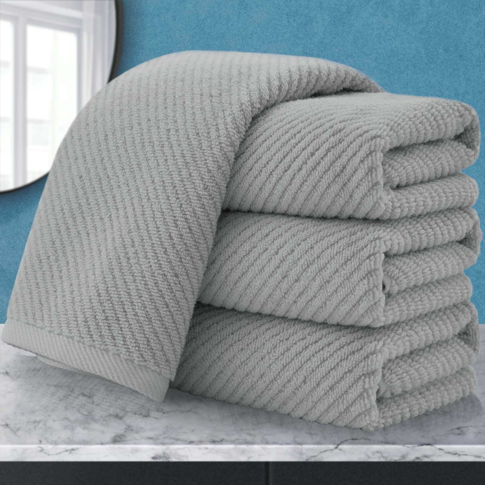 VOOVA & MOVAS Bath Towel Sets - 100% Cotton | Quick Dry | Light Weight | Thick | Soft, Beige Towels Set of 6, 2 Large Bath 30" x 56", 2 Hand 18" x 28", 2 Washcloths 13" x 13", Tan Towel Gift Set