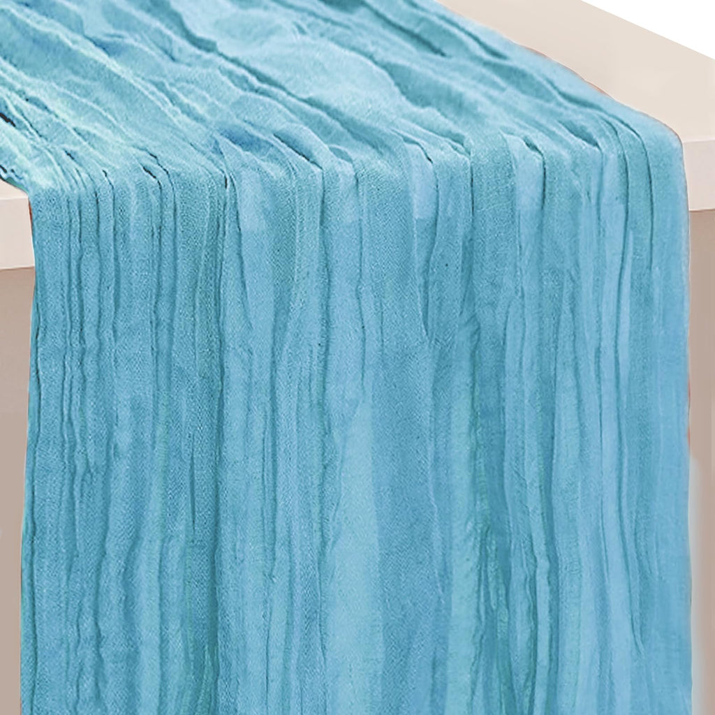 6 Pack Sage Green Cheesecloth Table Runner 35x120 Inch 10Ft Rustic Gauze Cheese Cloth Table Runner Sheer Cheesecloth Table Runners for Wedding Party Bridal Shower Decoration