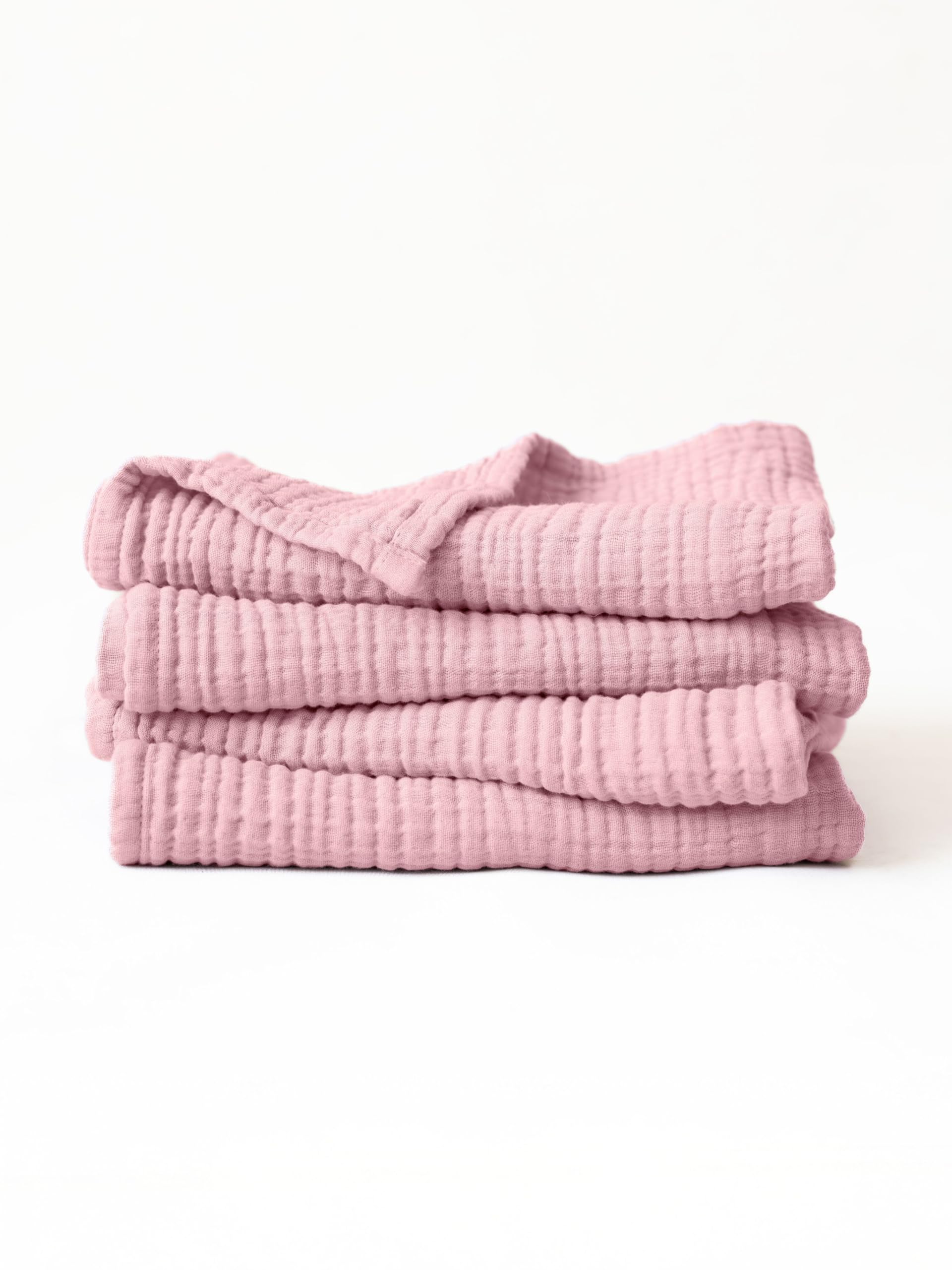 Ultra Soft Muslin Towel Adult Set, 100% Turkish Cotton 4-Layer 2 Pieces Luxury Muslin Hand & Bath Towels Sets for Bathroom (Mustard, 1 Bath & 1 Hand Towel Set)