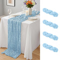 12 Pack Dusty Blue Cheesecloth Table Runner 10Ft, Gauze Table Runners 21.5 x 120 inch,Semi Sheer Cheese Cloth Fabric Runner Bulk for Wedding,Party,Baby Shower,Bridal Shower