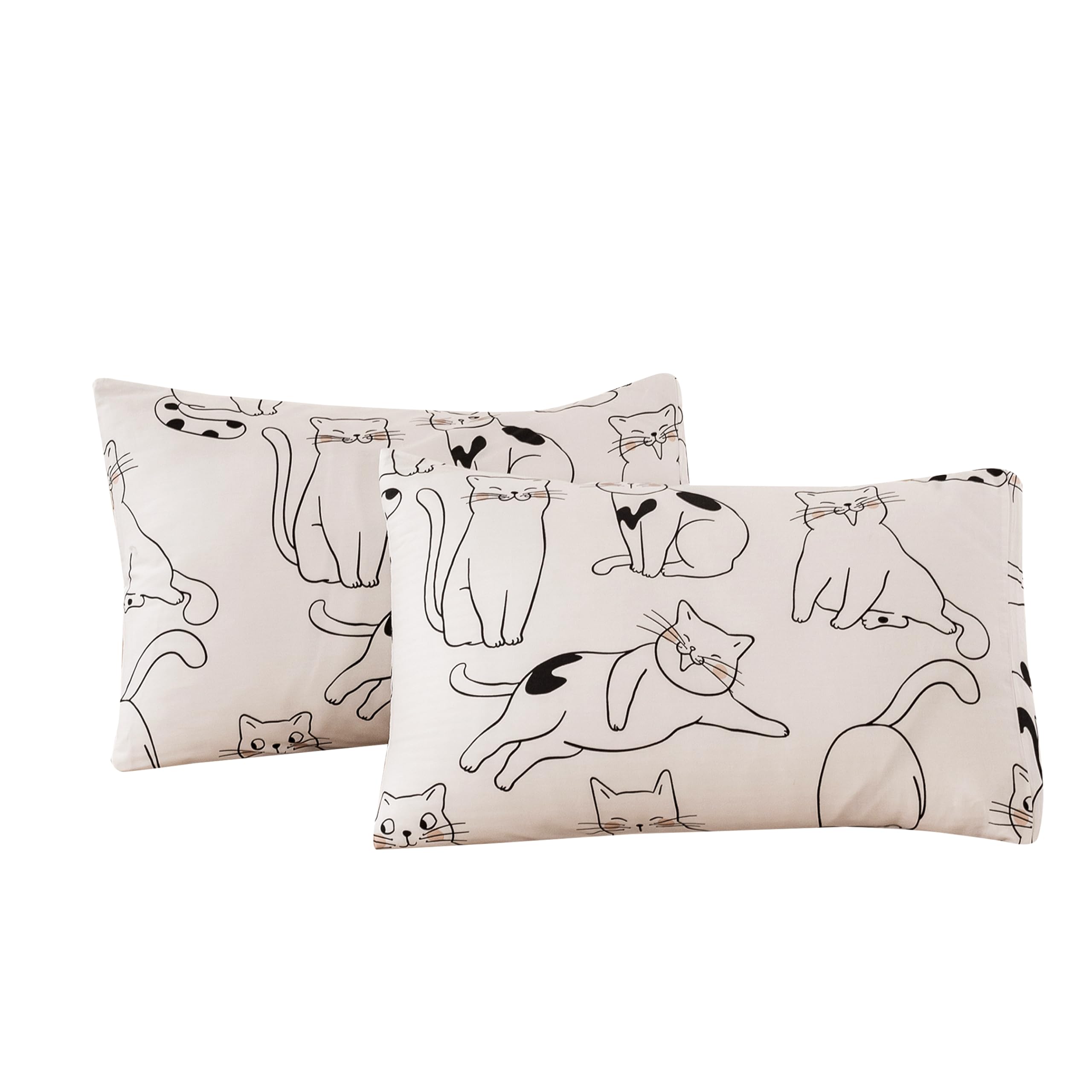 ECOCOTT 100% Cotton Pillowcases Standard Size, Floral Print Pattern Pillow Cover 4 Pack, Super Soft Envelope Closure Standard Pillow Case Set (Standard, 20"x26")