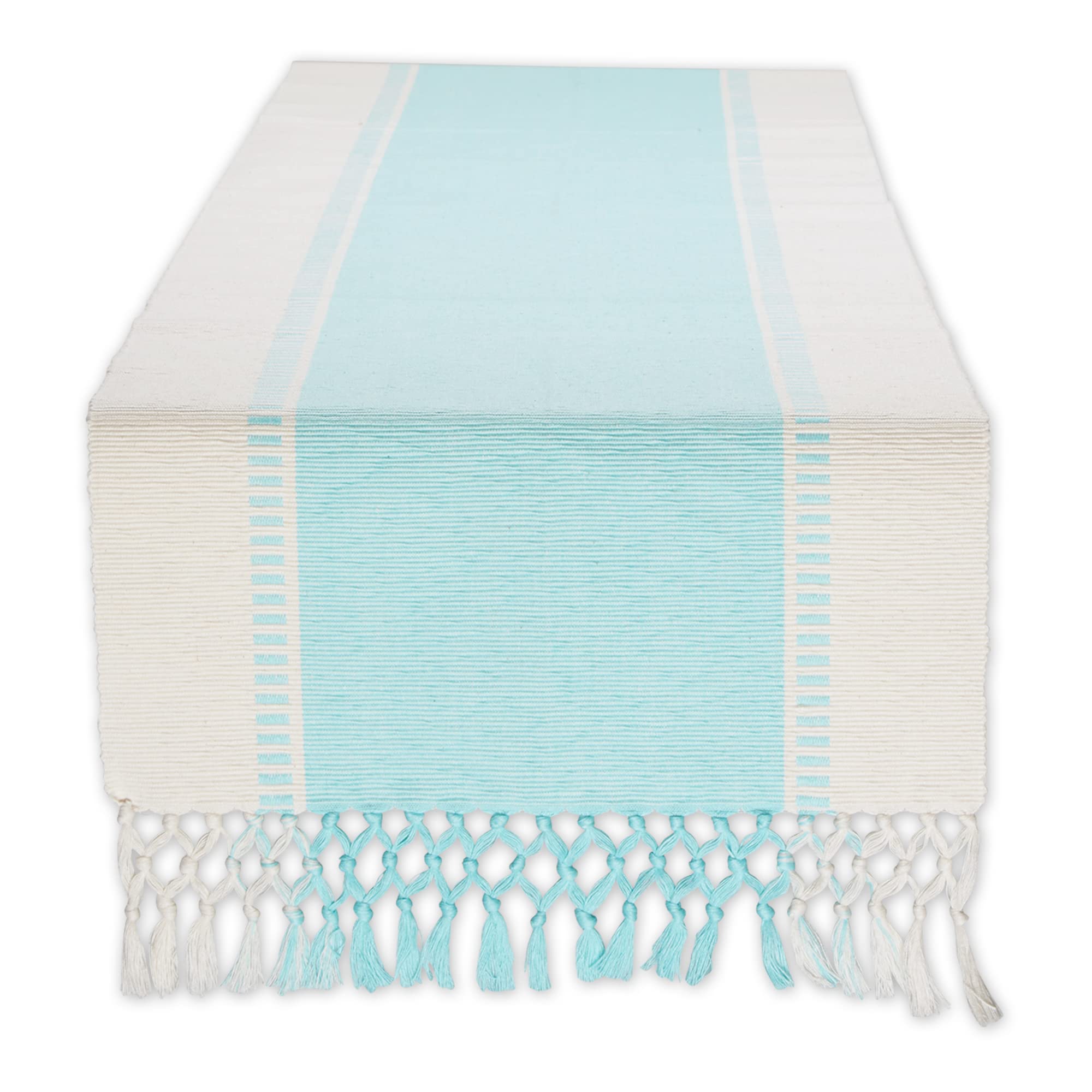 Stripe Woven Table Runner, 13x72-inch, French Blue