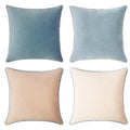 Set of 4 18×18 Inch Double-Sided Velvet Throw Pillow Covers, Orange & Teal