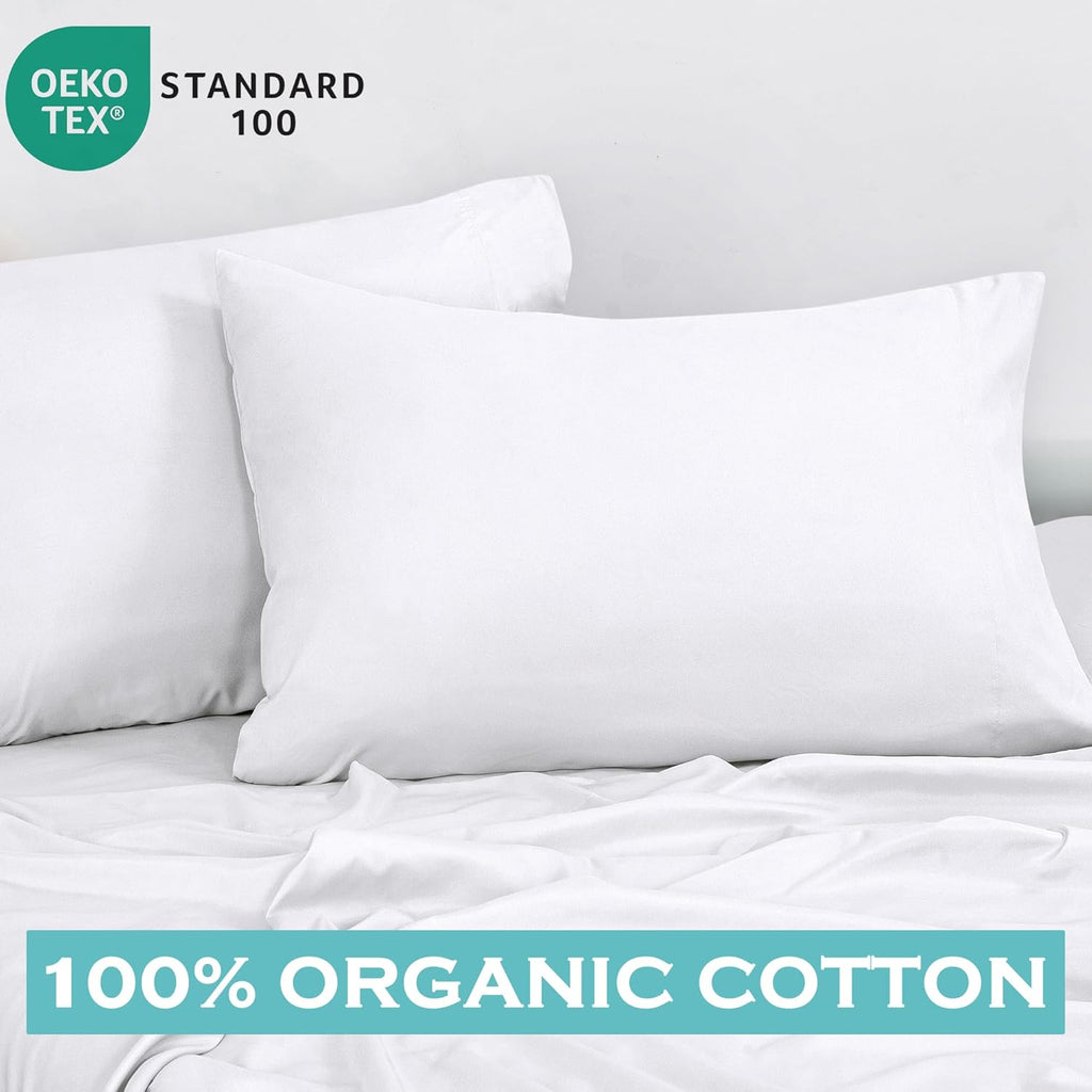 Royale Linens White Cotton Pillow Cases Standard Size Set of 12 - Bed Pillow Covers - 100% Cotton Pillowcases - Soft & Cooling- Envelope Closure - Hotel Quality Bulk Pillowcases 20" x 26"