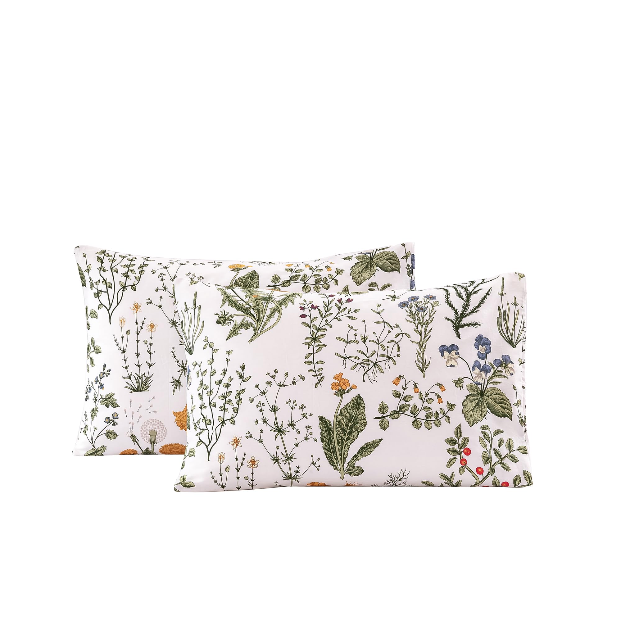 ECOCOTT 100% Cotton Pillowcases Standard Size, Floral Print Pattern Pillow Cover 4 Pack, Super Soft Envelope Closure Standard Pillow Case Set (Standard, 20"x26")