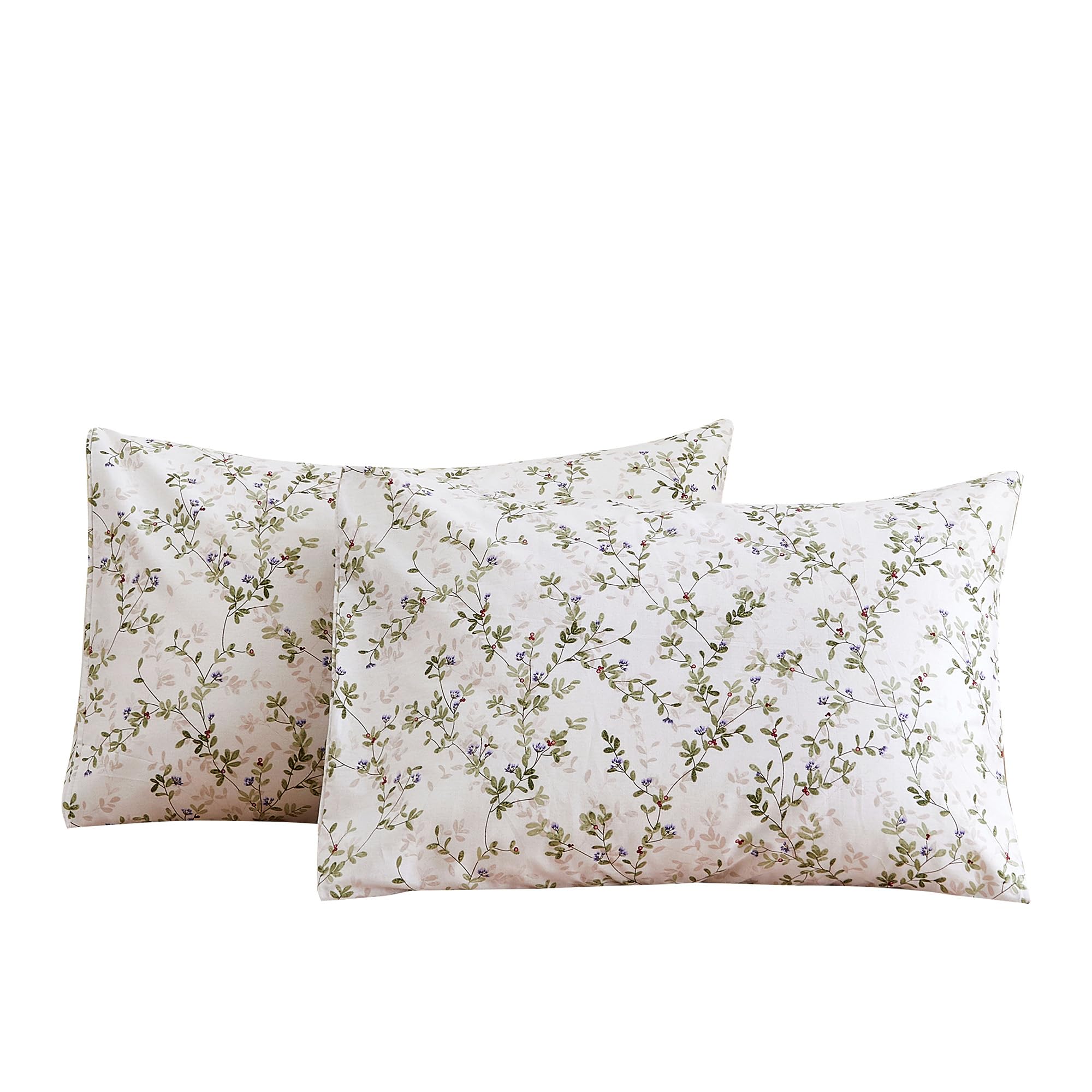 ECOCOTT 100% Cotton Pillowcases Standard Size, Floral Print Pattern Pillow Cover 4 Pack, Super Soft Envelope Closure Standard Pillow Case Set (Standard, 20"x26")