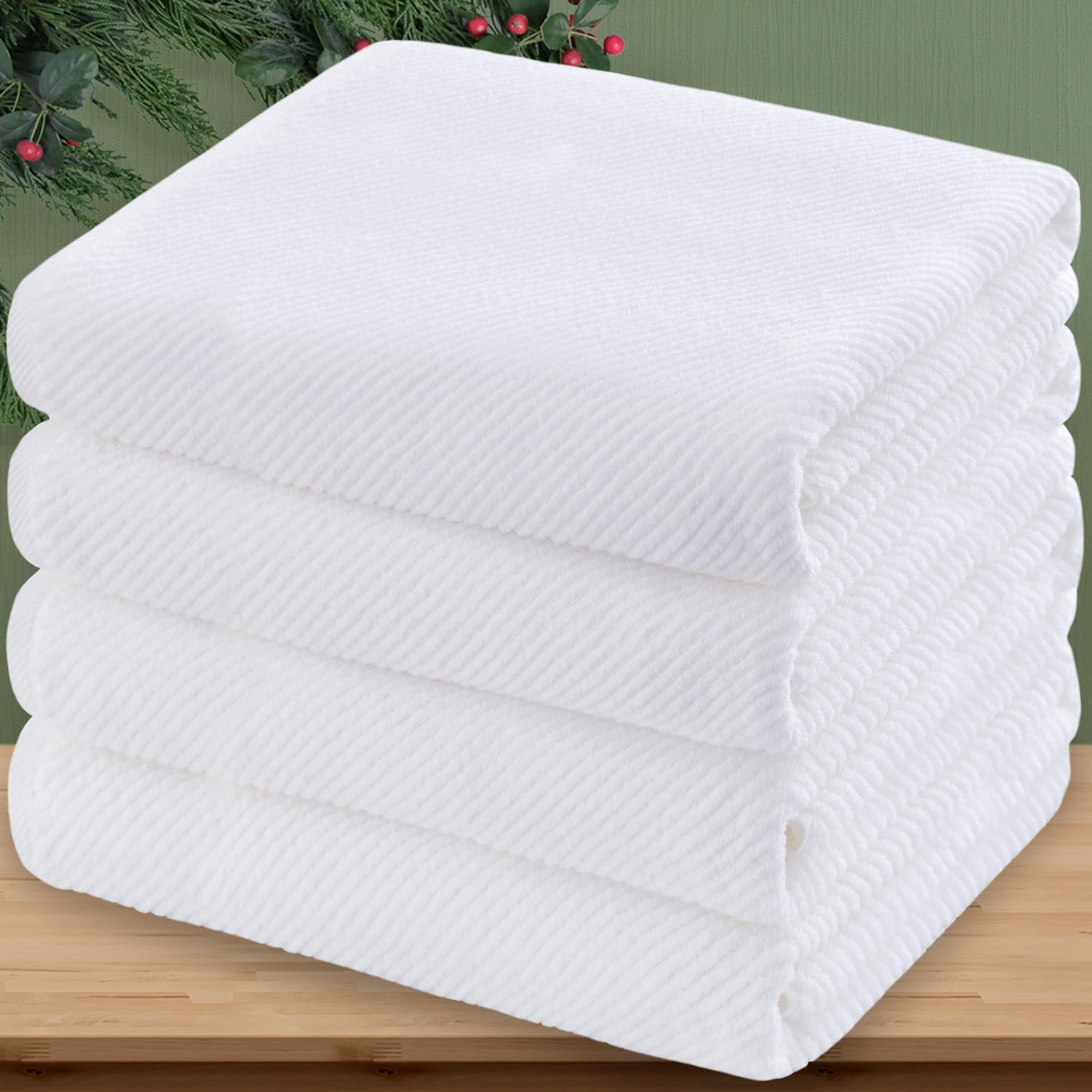 VOOVA & MOVAS Bath Towel Sets - 100% Cotton | Quick Dry | Light Weight | Thick | Soft, Beige Towels Set of 6, 2 Large Bath 30" x 56", 2 Hand 18" x 28", 2 Washcloths 13" x 13", Tan Towel Gift Set