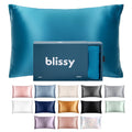 Blissy Silk Pillowcase - 100% Pure Mulberry Silk - 22 Momme 6A High-Grade Fibers - Silk Pillow Cover for Hair & Skin - Regular, Queen & King (Silver, Standard)