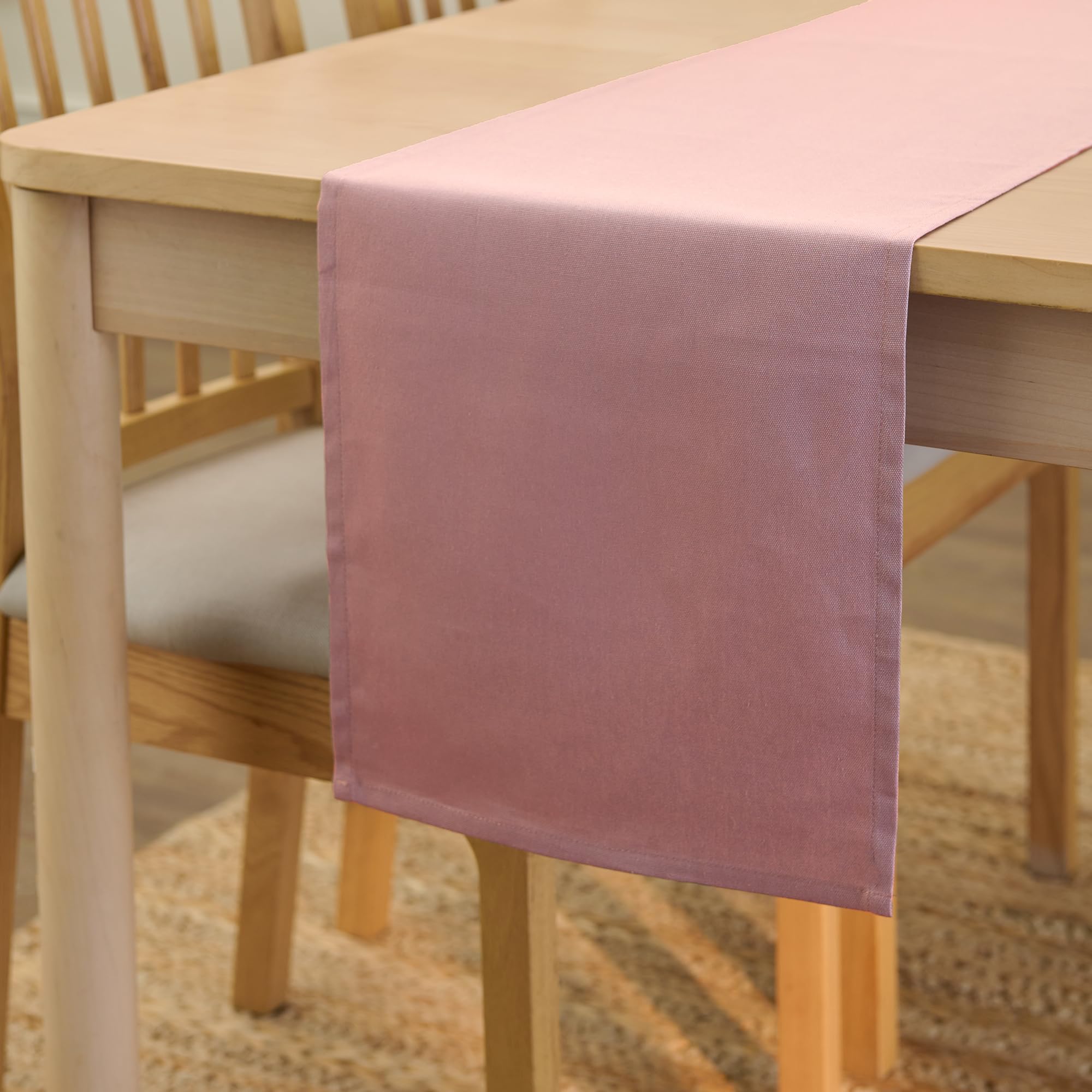 Encasa XO Table Runner 13"x72" Long | Cotton Canvas Fabric | Leaf Green Solid Color | Machine Washable & Durable
