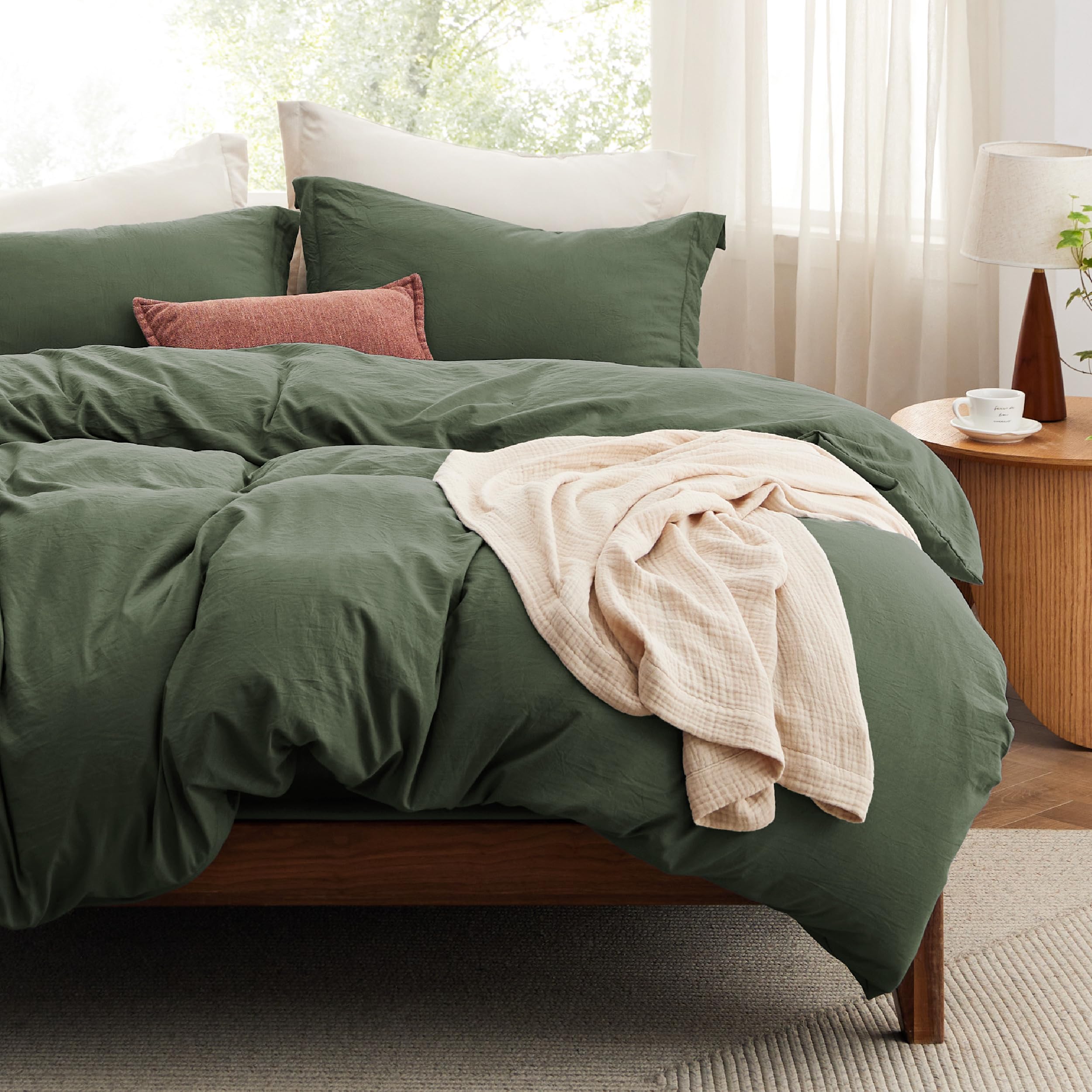 Bedsure White Duvet Cover Queen Size - 3 Pieces Prewashed Cotton-Like Polyester Extra Soft Bedding Set, Includes 1 Duvet Cover 90x90 Inches with Zipper Closure & 2 Pillow Shams, Comforter Not Included