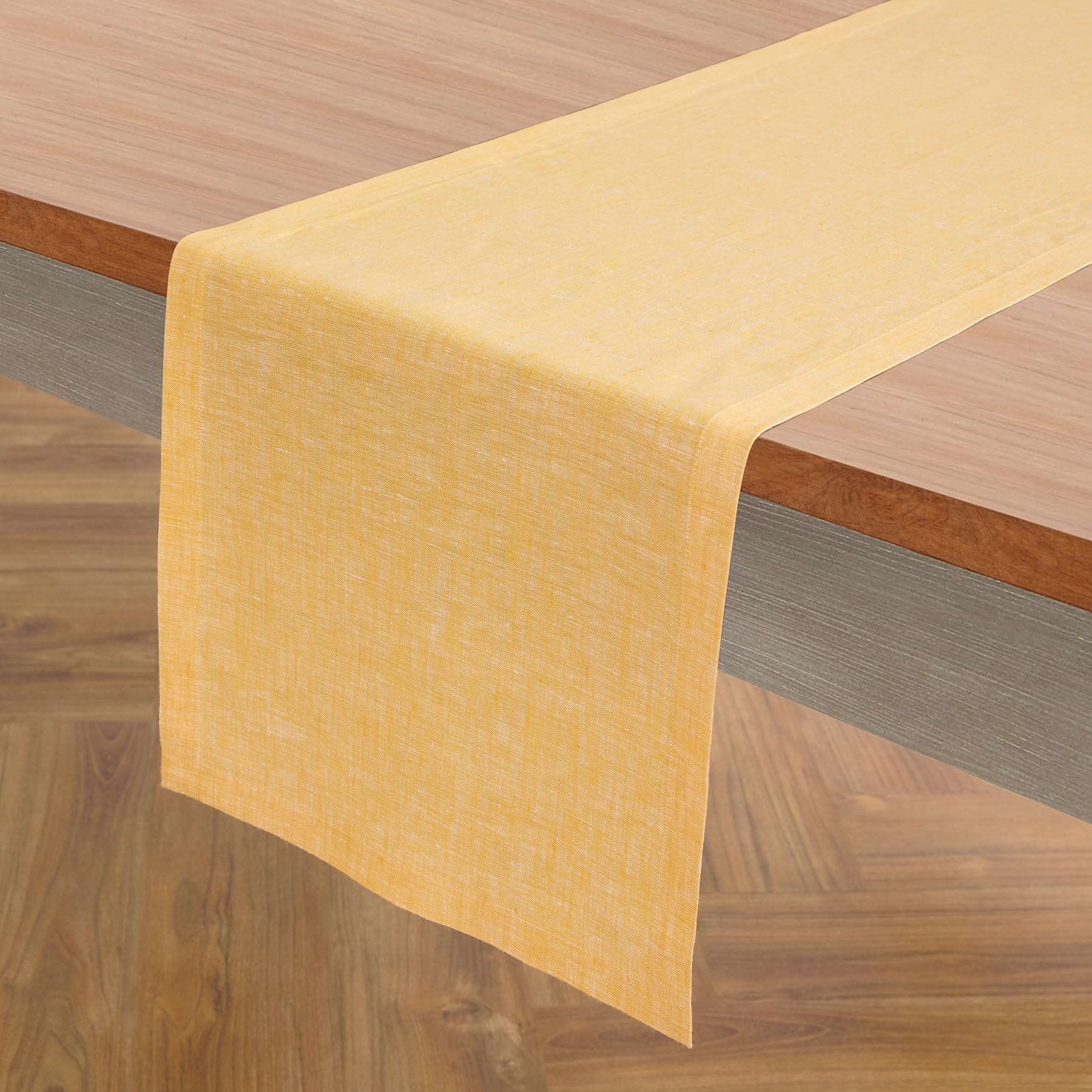 Solino Home Linen Table Runner 72 Inches Long - Athena, 100% Pure Linen Light Natural Table Runner 14 x 72 Inch for Dining, Spring, Summer