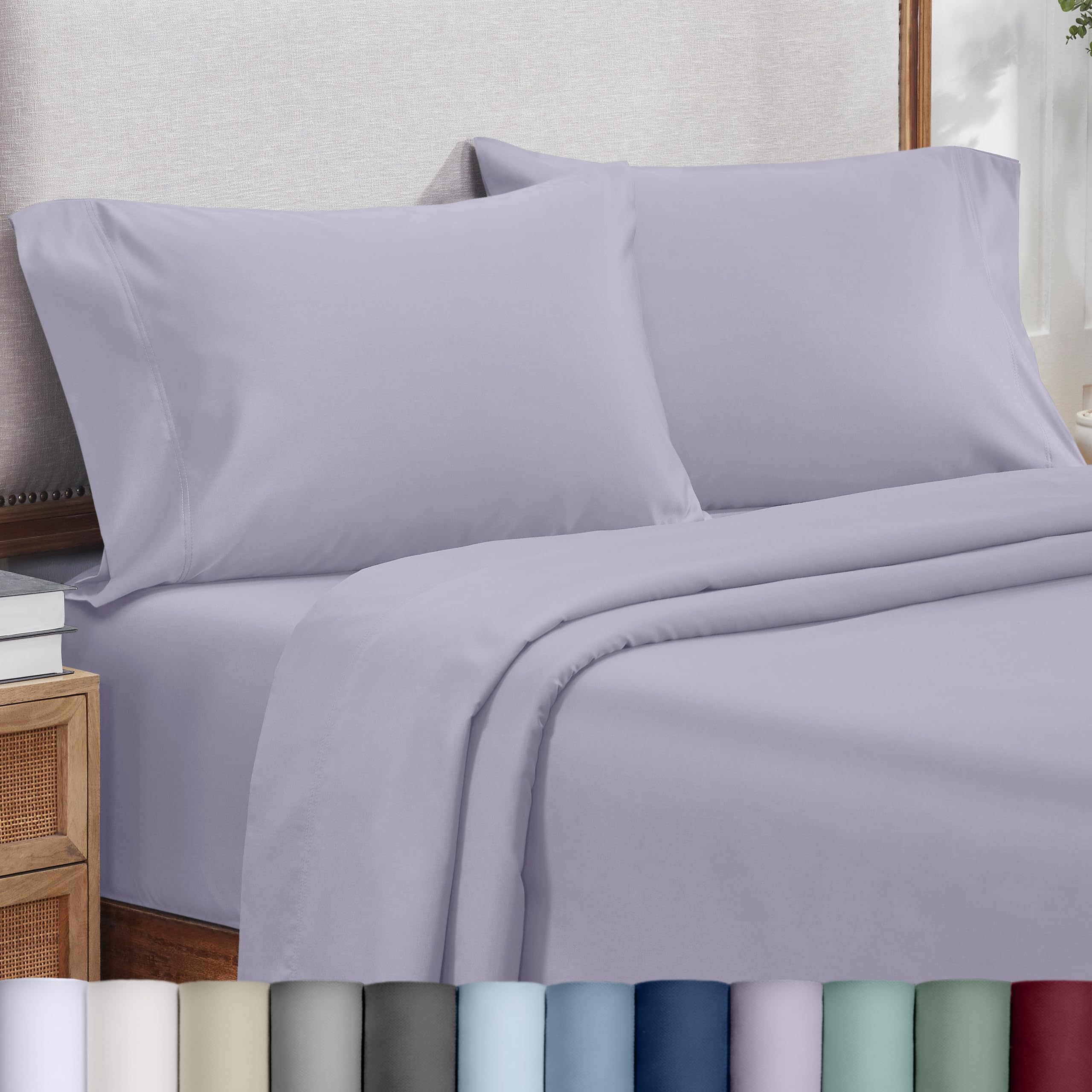 Heirloom Soft, Smooth & Thick Certified 800 Thread Count 100% Cotton Sateen, 2 King Size Pillow Cases, Fits King Pillows (Bright White)