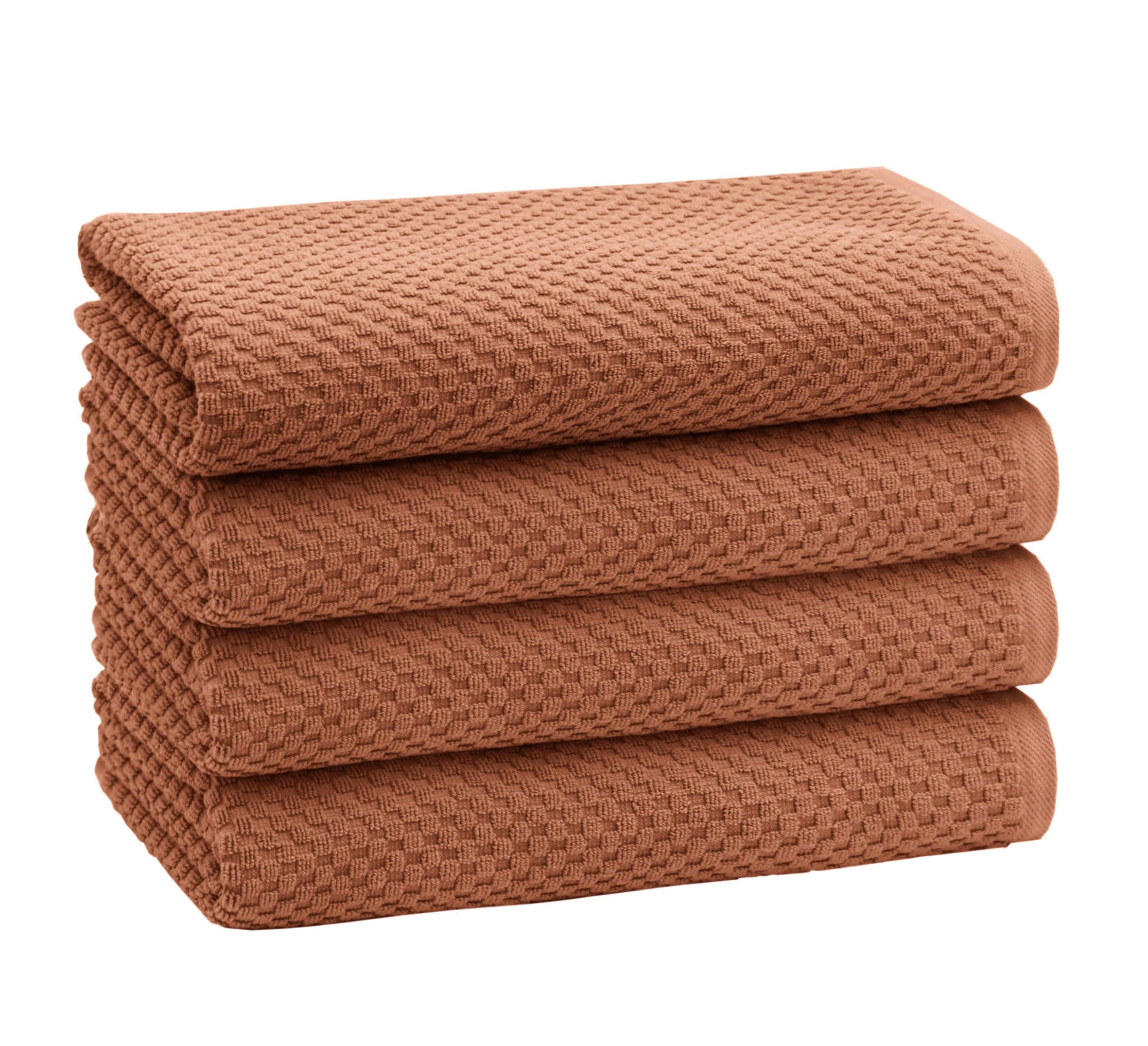 Set of 4 Linen Waffle Weave Bath Towels, 100% Ringspun Cotton 30"×56" Quick Dry Towels