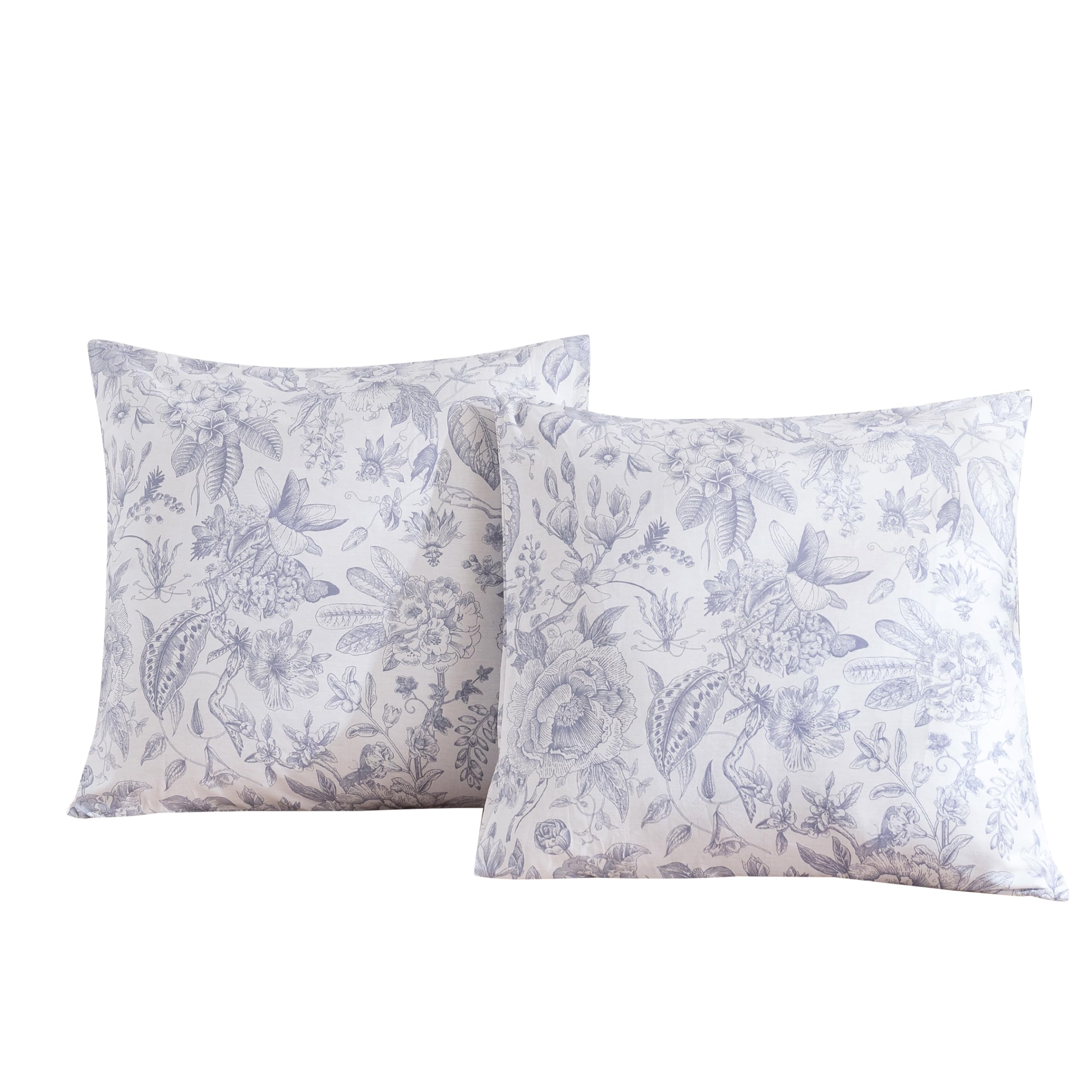 ECOCOTT 100% Cotton Pillowcases Standard Size, Floral Print Pattern Pillow Cover 4 Pack, Super Soft Envelope Closure Standard Pillow Case Set (Standard, 20"x26")