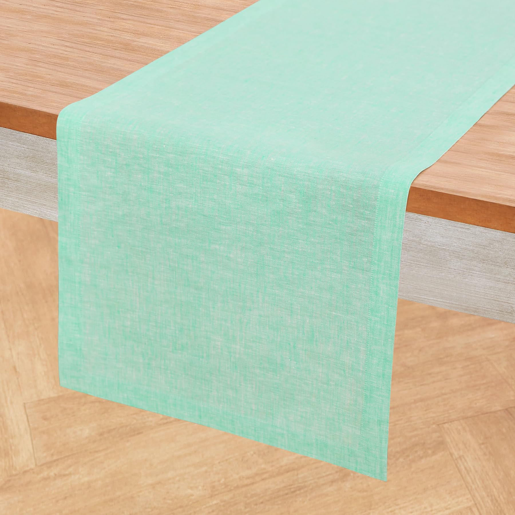 Solino Home Linen Table Runner 72 Inches Long - Athena, 100% Pure Linen Light Natural Table Runner 14 x 72 Inch for Dining, Spring, Summer