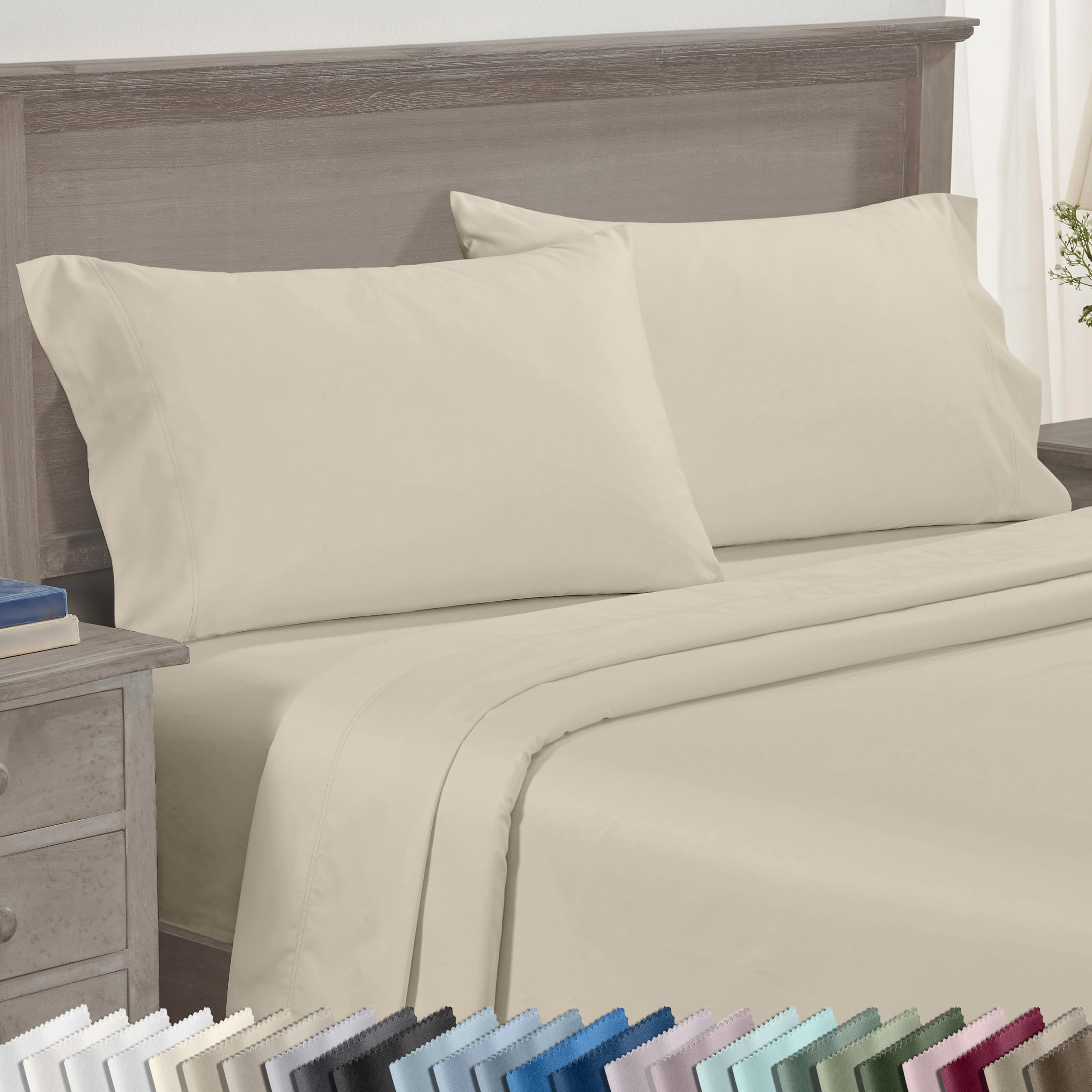 Set of 2 King Size White 600 Thread Count 100% Cotton Pillowcases