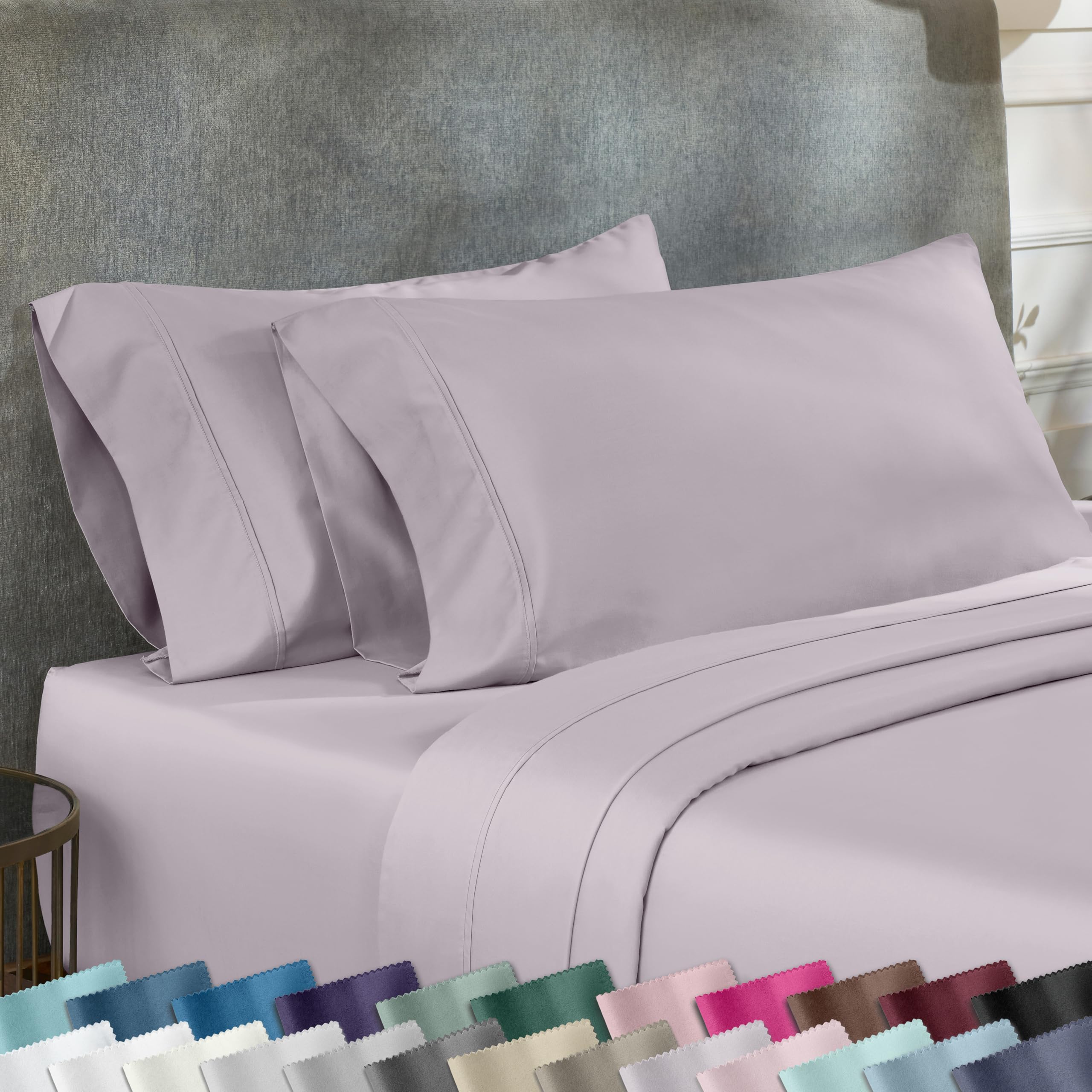 California Design Den Standard Queen Size Pillowcase Set - 400 Thread Count, 100% Cotton Sateen, Set of 2 Pillow Covers, Soft and Breathable - Bright White