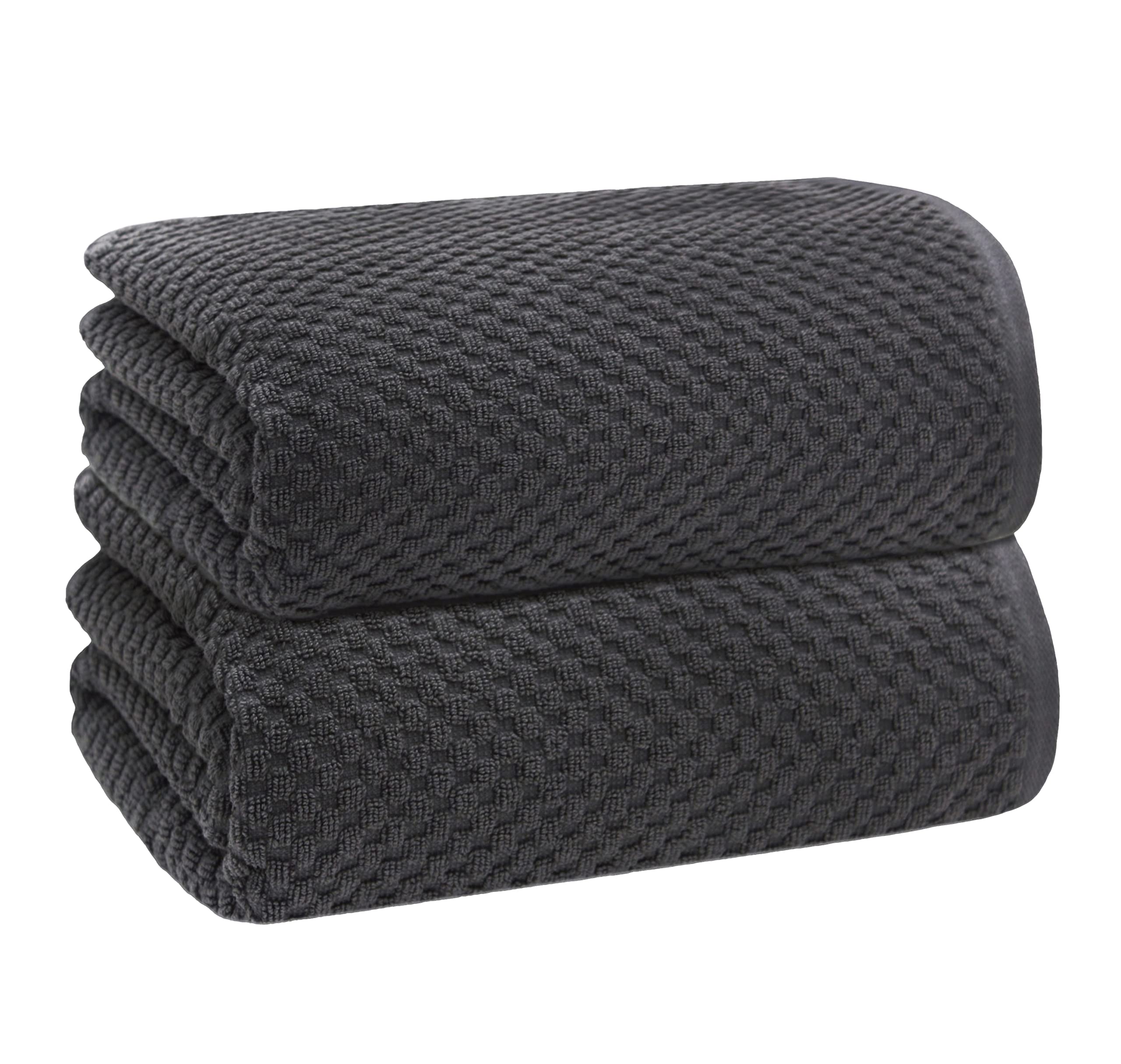 Set of 4 Linen Waffle Weave Bath Towels, 100% Ringspun Cotton 30"×56" Quick Dry Towels