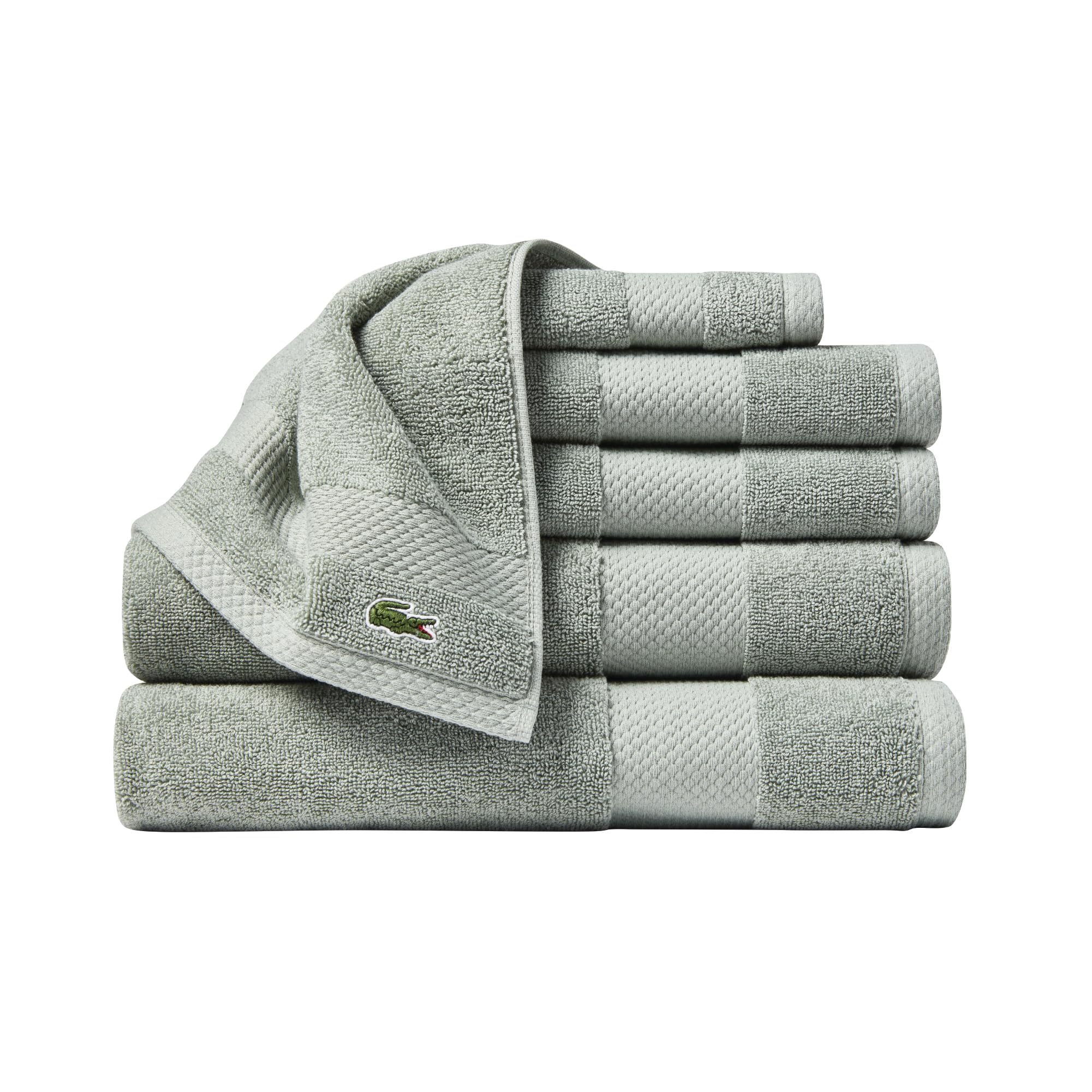 Lacoste Heritage 100% Supima Cotton Bath Towel, Aloe, 30" x 54" – Highly Absorbent & Quick Drying, Premium Super Soft Bath Towel, Bathroom Essential, Gift for All Occasions, Machine Washable