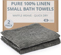 Pure 100% Linen Bath Towel - 30x60-inch Lightweight Travel Towel - Linen Beach Towel Waffle Weave Quick Dry Hair Towel - Thin Towels for Bathroom