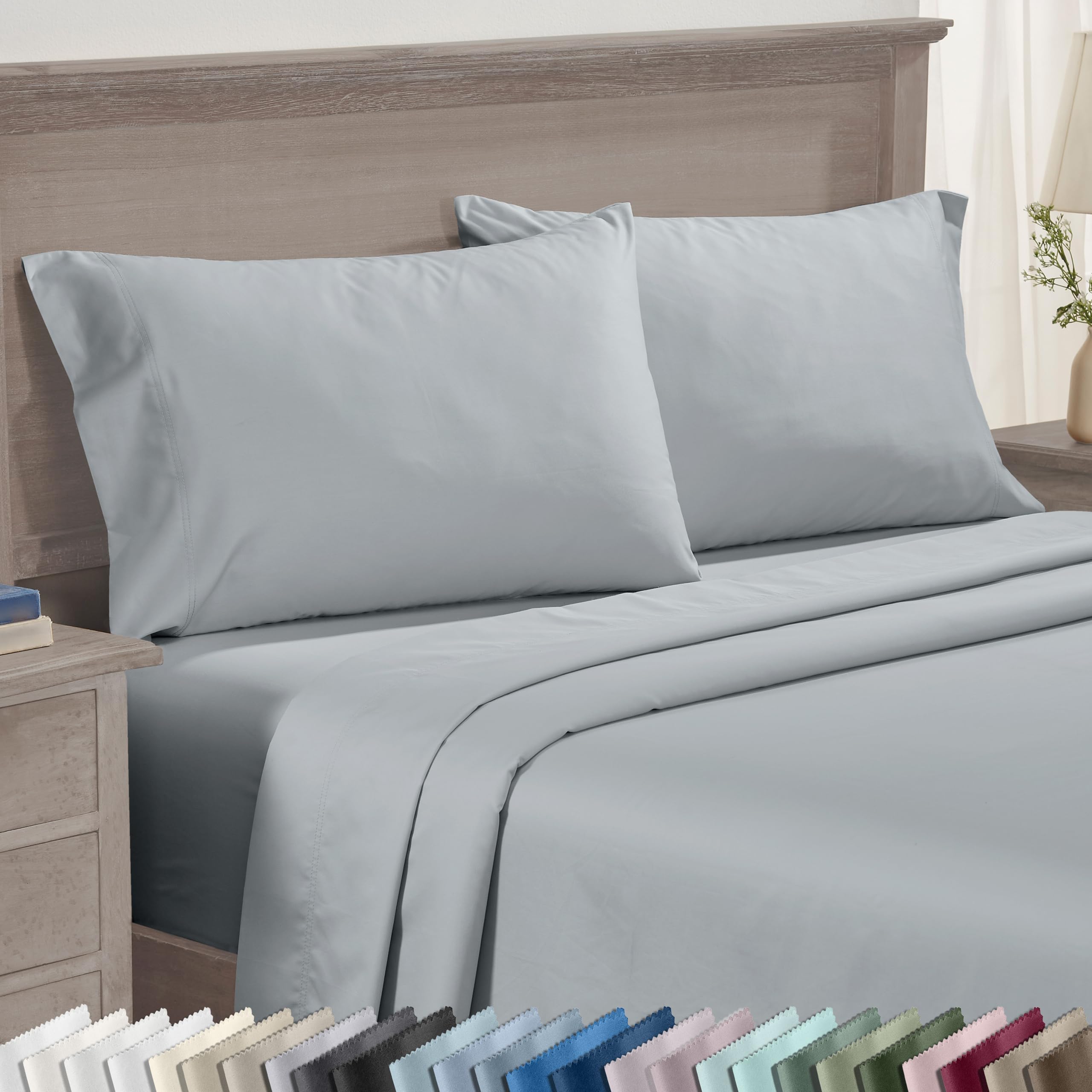 Set of 2 King Size White 600 Thread Count 100% Cotton Pillowcases