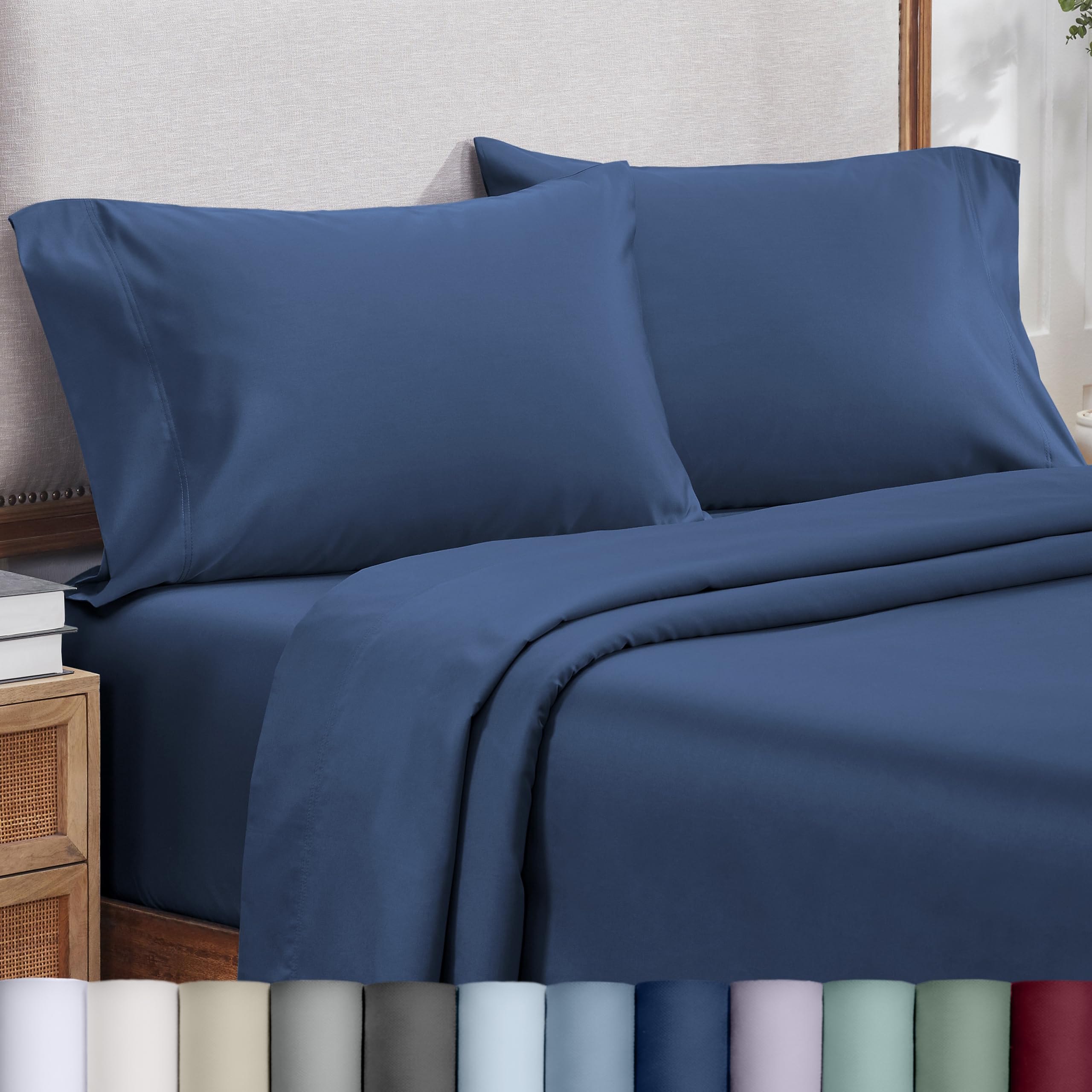 Heirloom Soft, Smooth & Thick Certified 800 Thread Count 100% Cotton Sateen, 2 King Size Pillow Cases, Fits King Pillows (Bright White)