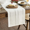 Artoid Mode Blue Rustic Cotton Linen Table Runner, Seasonal Embroidered Hollow Kitchen Dining Table Decoration for Home Party Decor 13x72 Inch