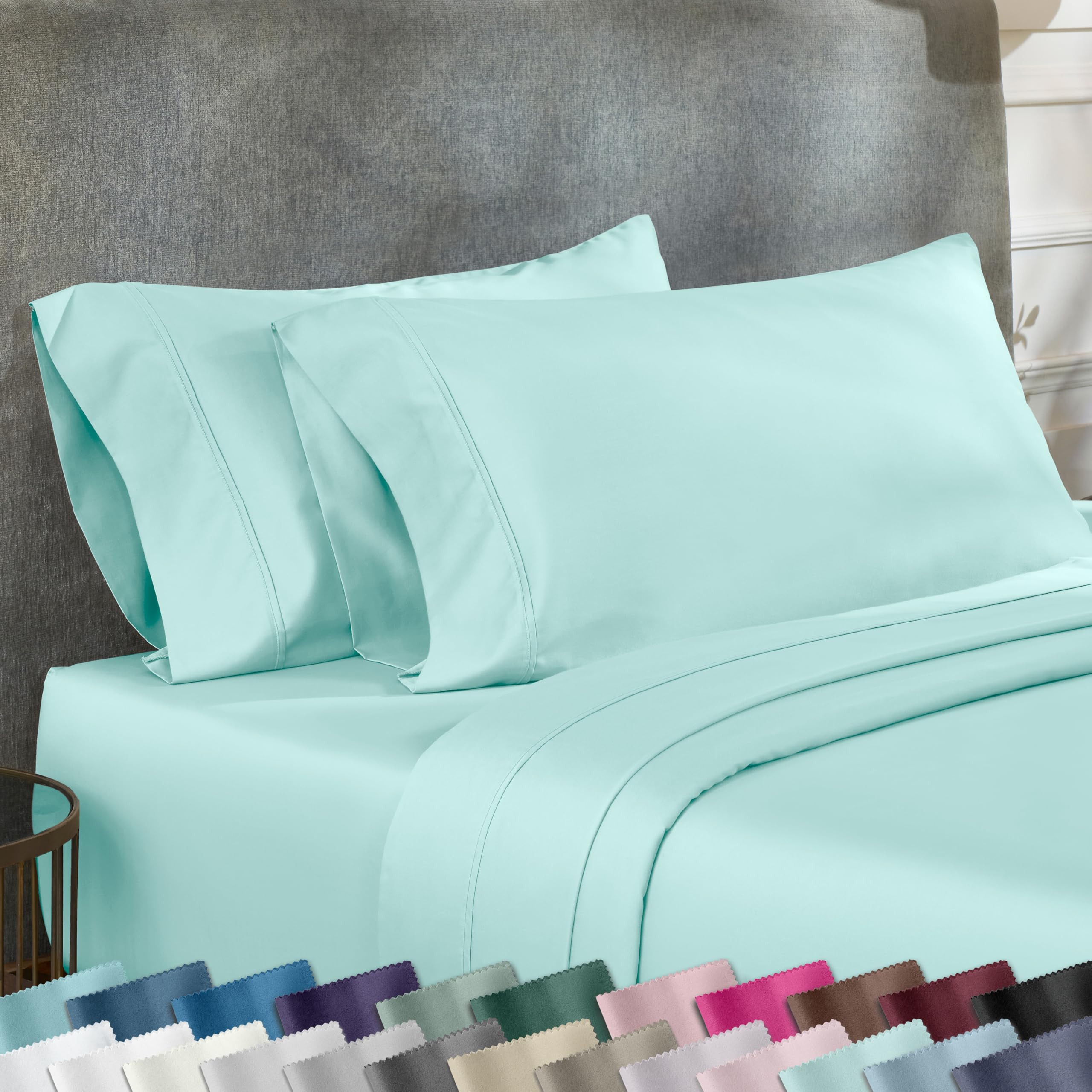 California Design Den Standard Queen Size Pillowcase Set - 400 Thread Count, 100% Cotton Sateen, Set of 2 Pillow Covers, Soft and Breathable - Bright White