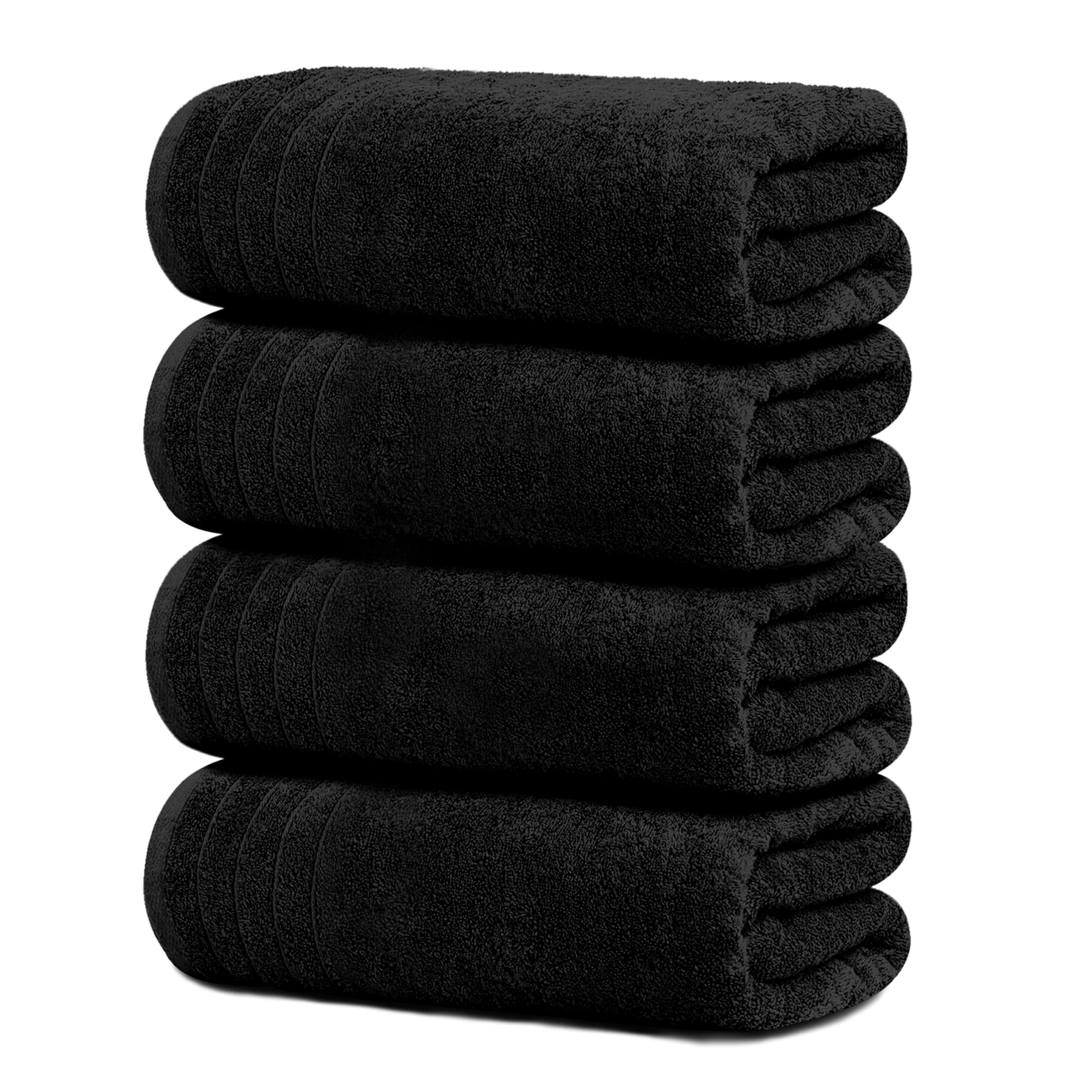 Tens Towels Pack of 4 Extra Large Bath Towels 30 x 60 Inches, 100% Cotton, Larger & Lighter Weight, Quicker to Dry, Super Soft and Absorbent, Perfect for Bathroom, Beige