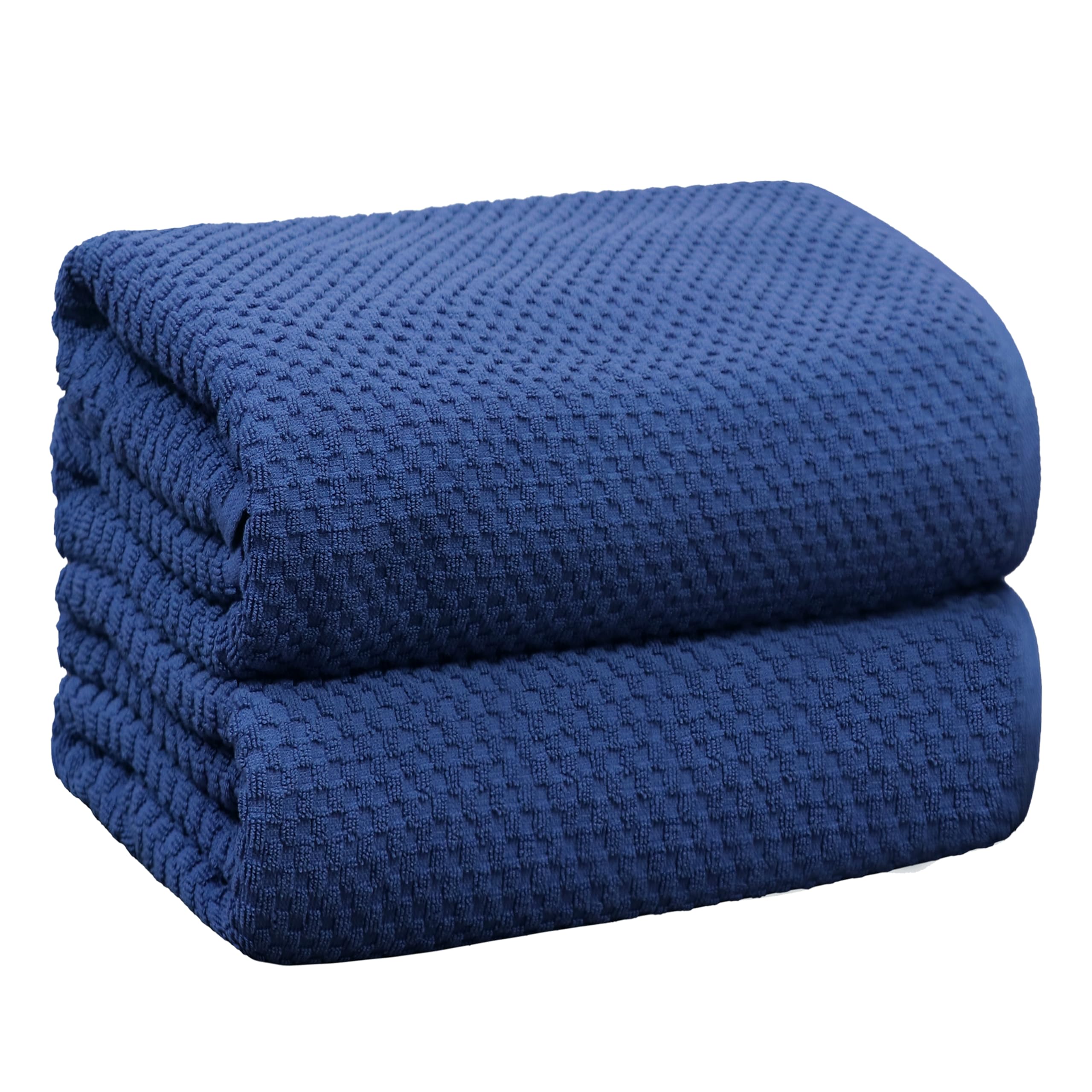 Set of 4 Linen Waffle Weave Bath Towels, 100% Ringspun Cotton 30"×56" Quick Dry Towels
