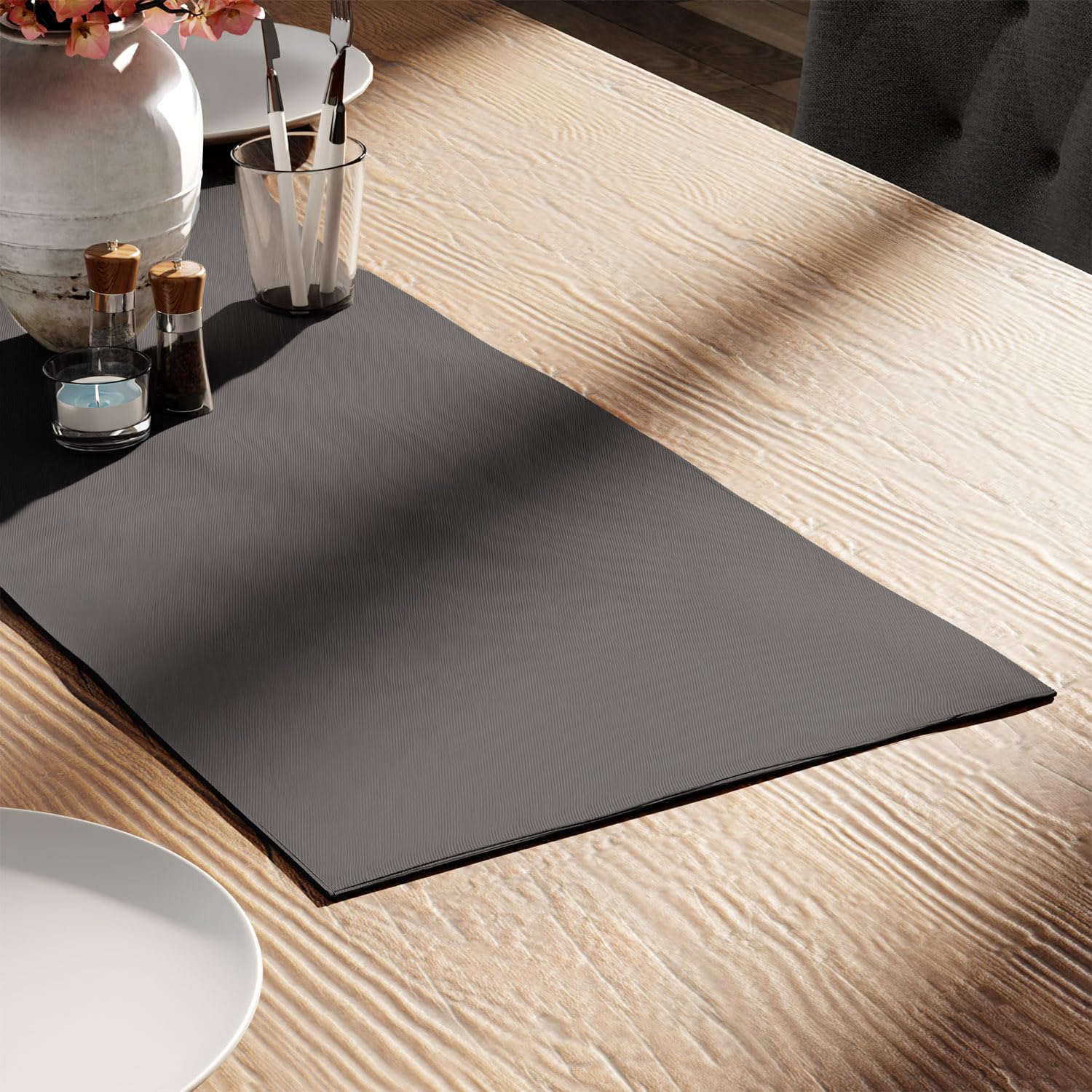 Encasa XO Table Runner 13"x72" Long | Cotton Canvas Fabric | Leaf Green Solid Color | Machine Washable & Durable