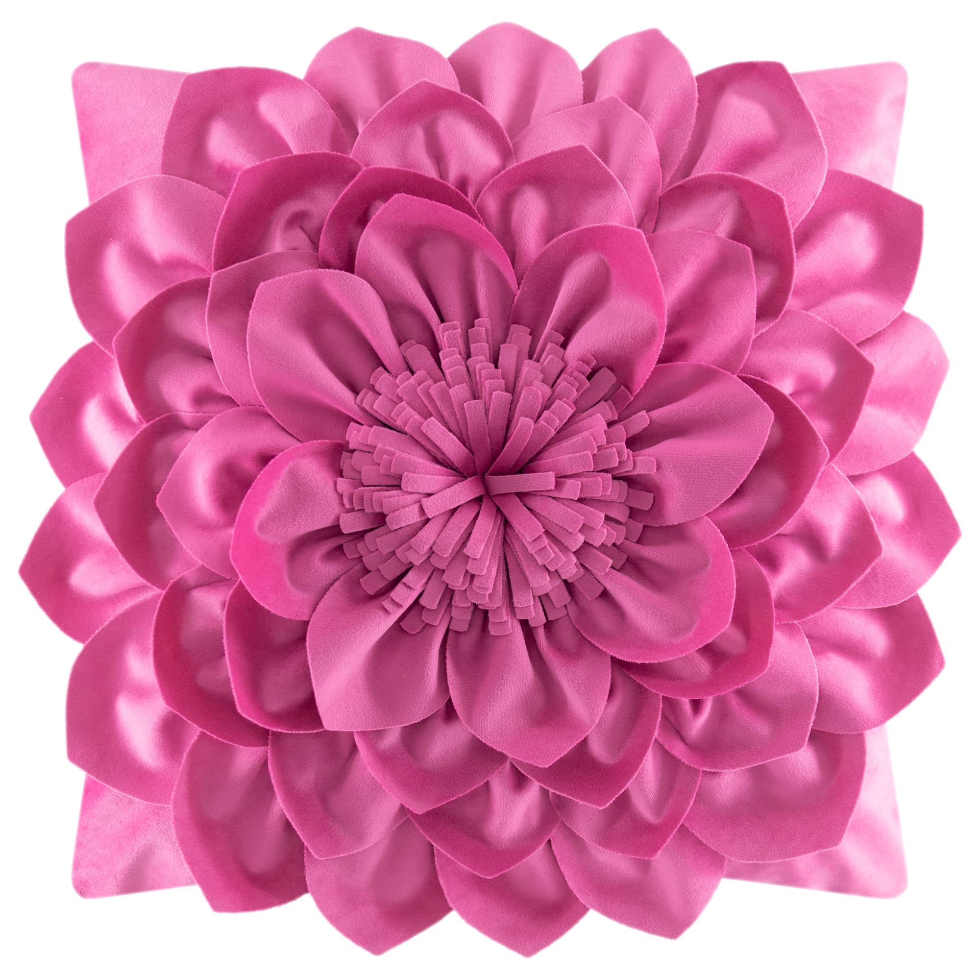 OiseauVoler Decorative 3D Flower Throw Pillow Covers Soft Velvet Handmade Pillowcases Cushion Covers for Couch Bed Living Room Home Decor 18x18 Inch Yellow
