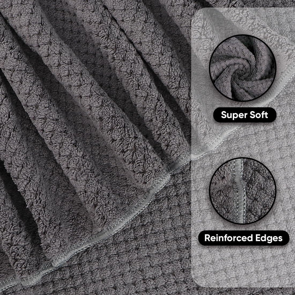 HOMEXCEL Grey Bath Towels 2 Pack, Microfiber Bathroom Towel, Super Soft Highly Absorbent Bath Towel Set, Quick Drying Towels for Sport, Yoga, SPA, Fitness