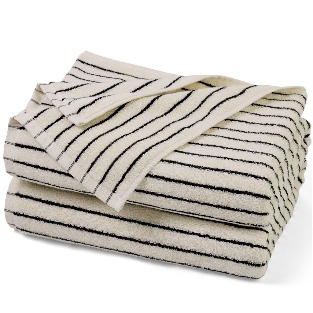 Jacquotha Bath Towels 2 Pack, Lighter & Quick Dry Towels Large 27.5 x 55 inches, Luxury Terry Cotton Towels for Bathroom Beach Swim, Forest Green & White Striped