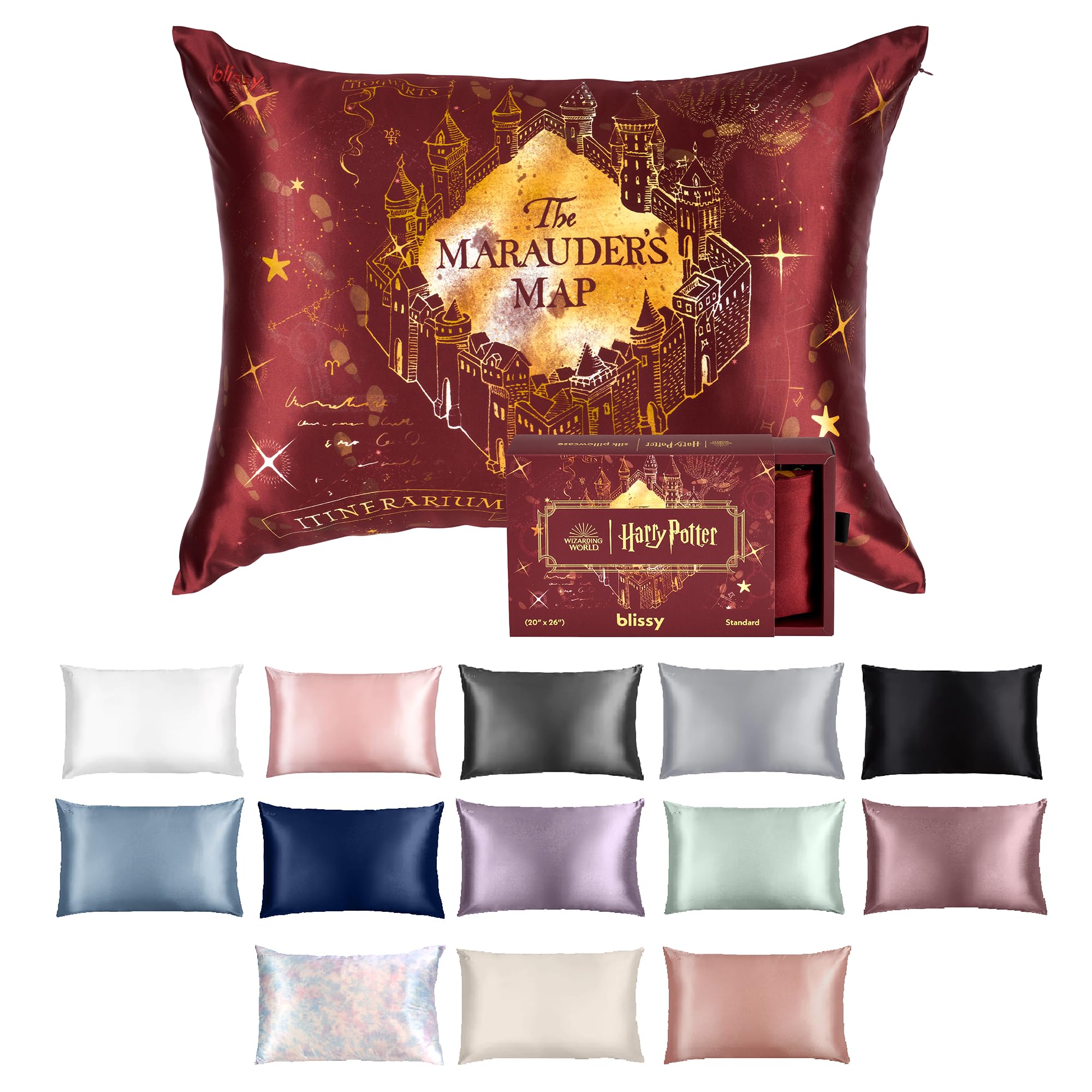 Blissy Silk Pillowcase - 100% Pure Mulberry Silk - 22 Momme 6A High-Grade Fibers - Silk Pillow Cover for Hair & Skin - Regular, Queen & King (Silver, Standard)